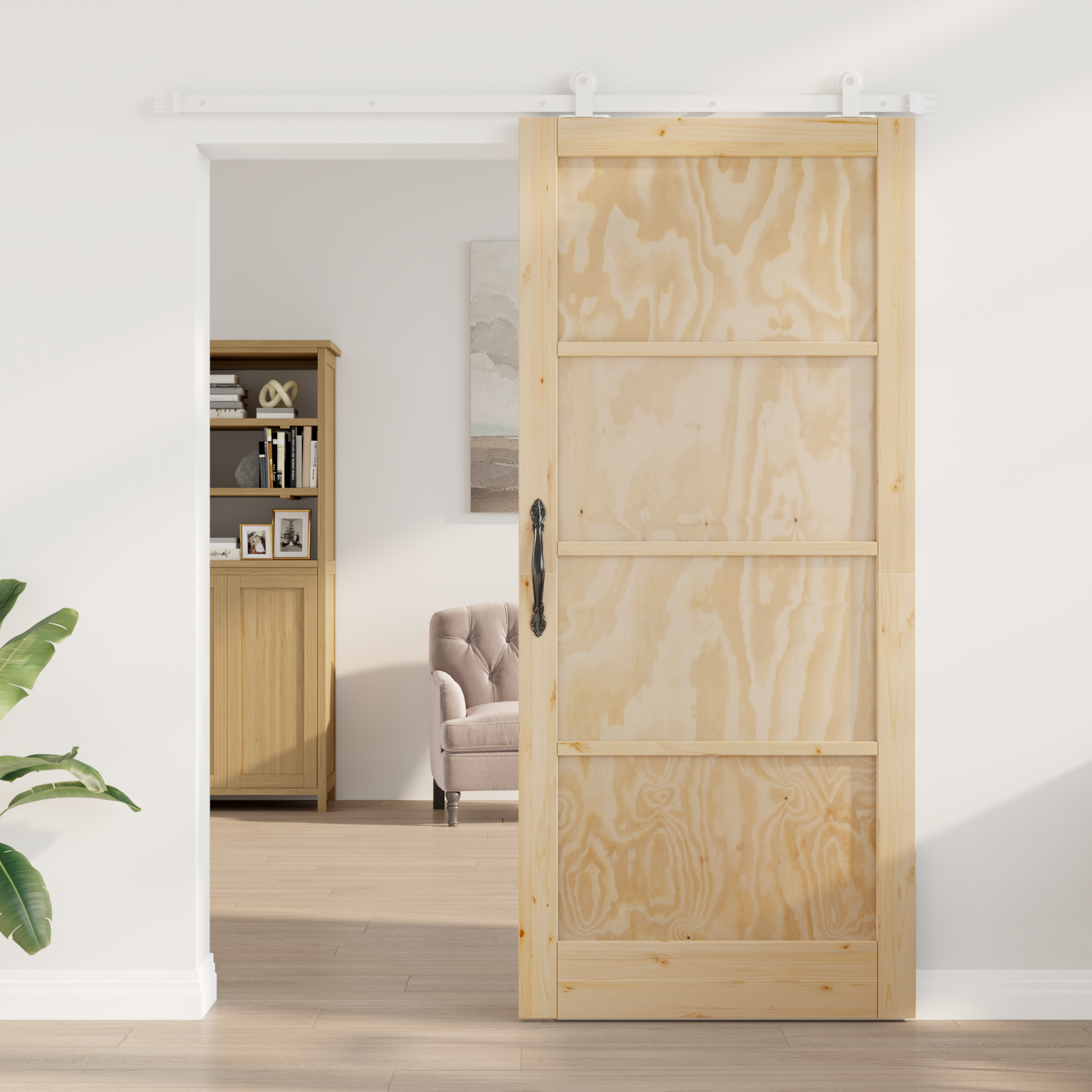 vidaXL Schroefdeur met Hardware Set 93x211 cm van Massief Vurenhout