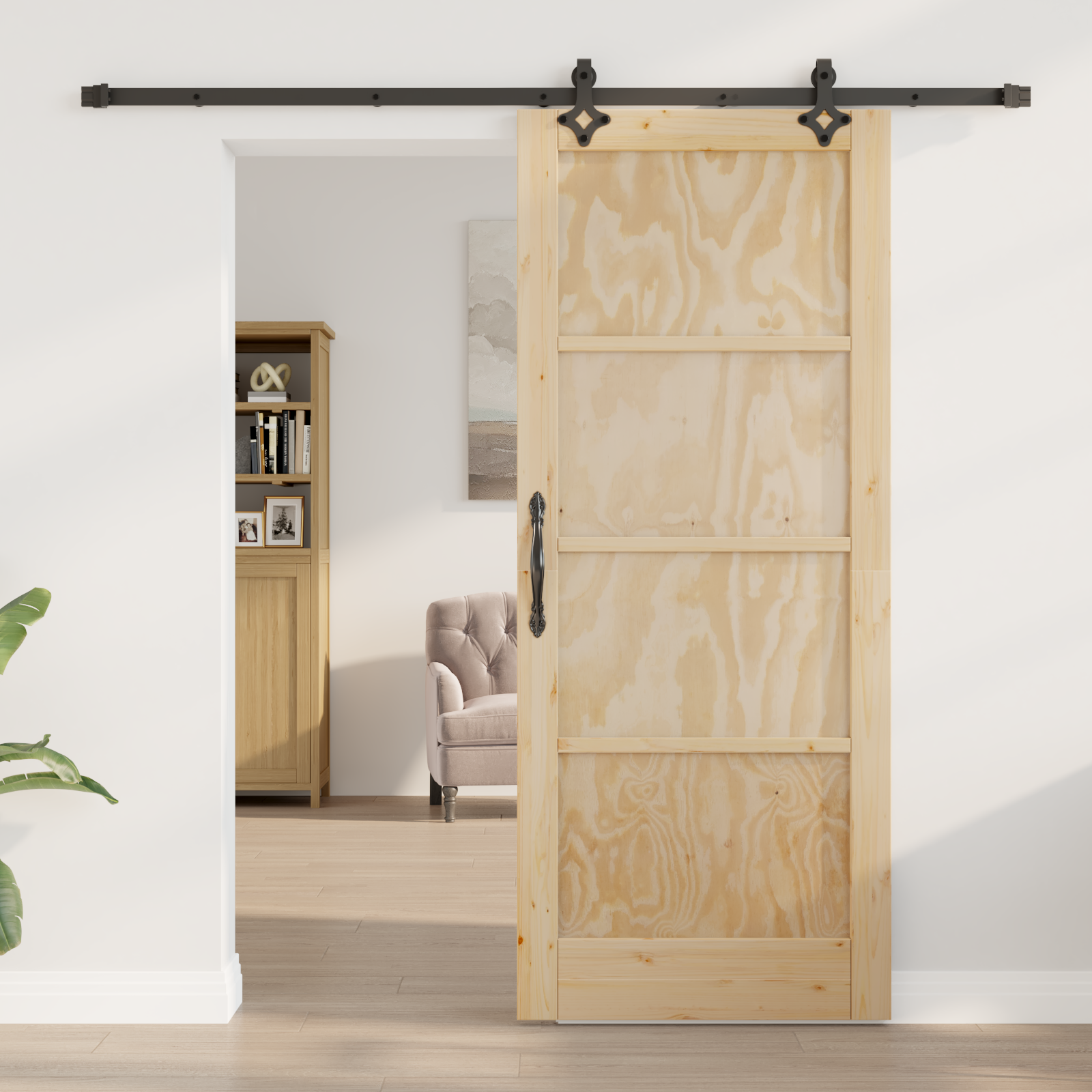 vidaXL Schuifdeur met Hardware Set 'ORKDAL'Massief Vurenhout