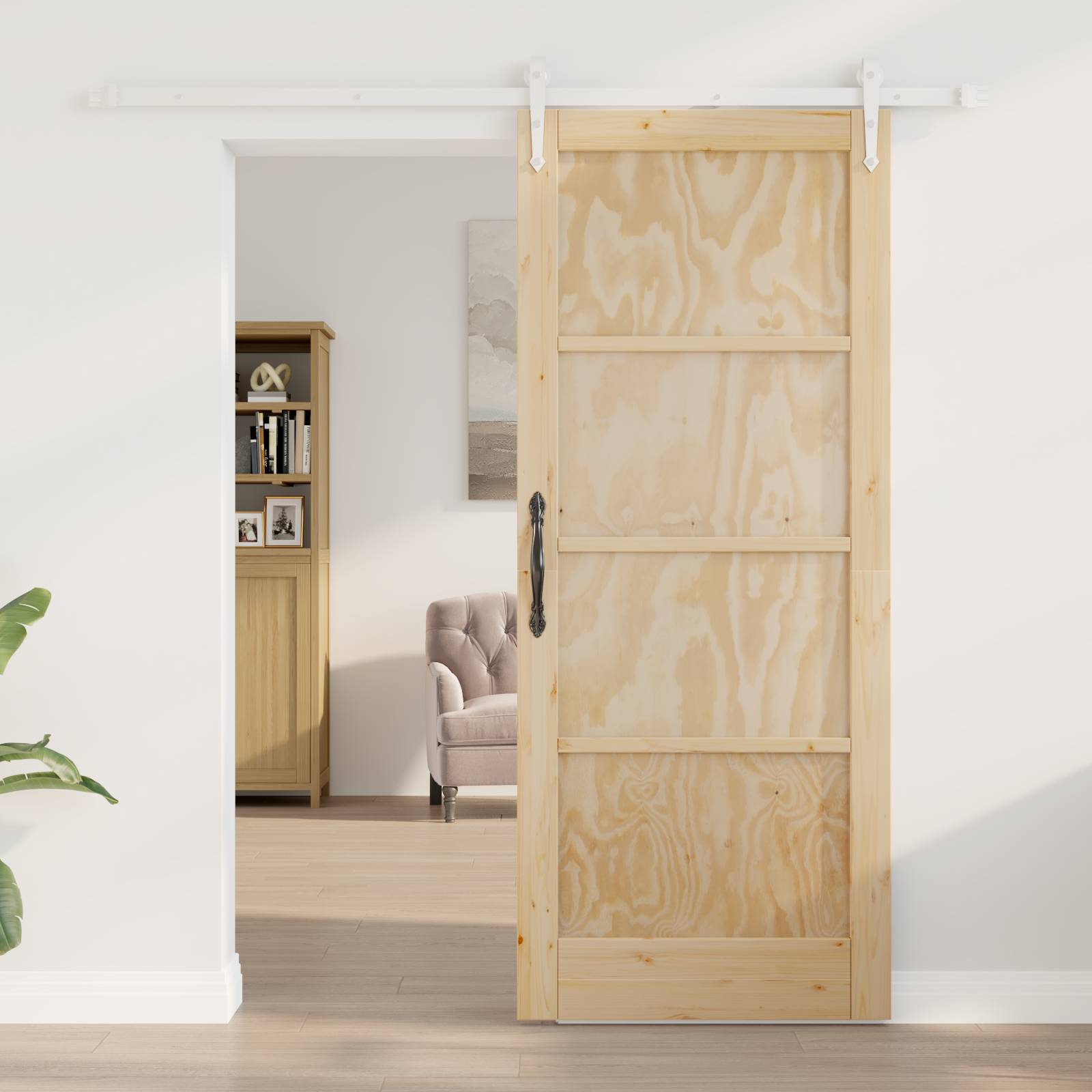 vidaXL Schuifdeur met Hardware Set 83x202 cm Massief Vurenhout