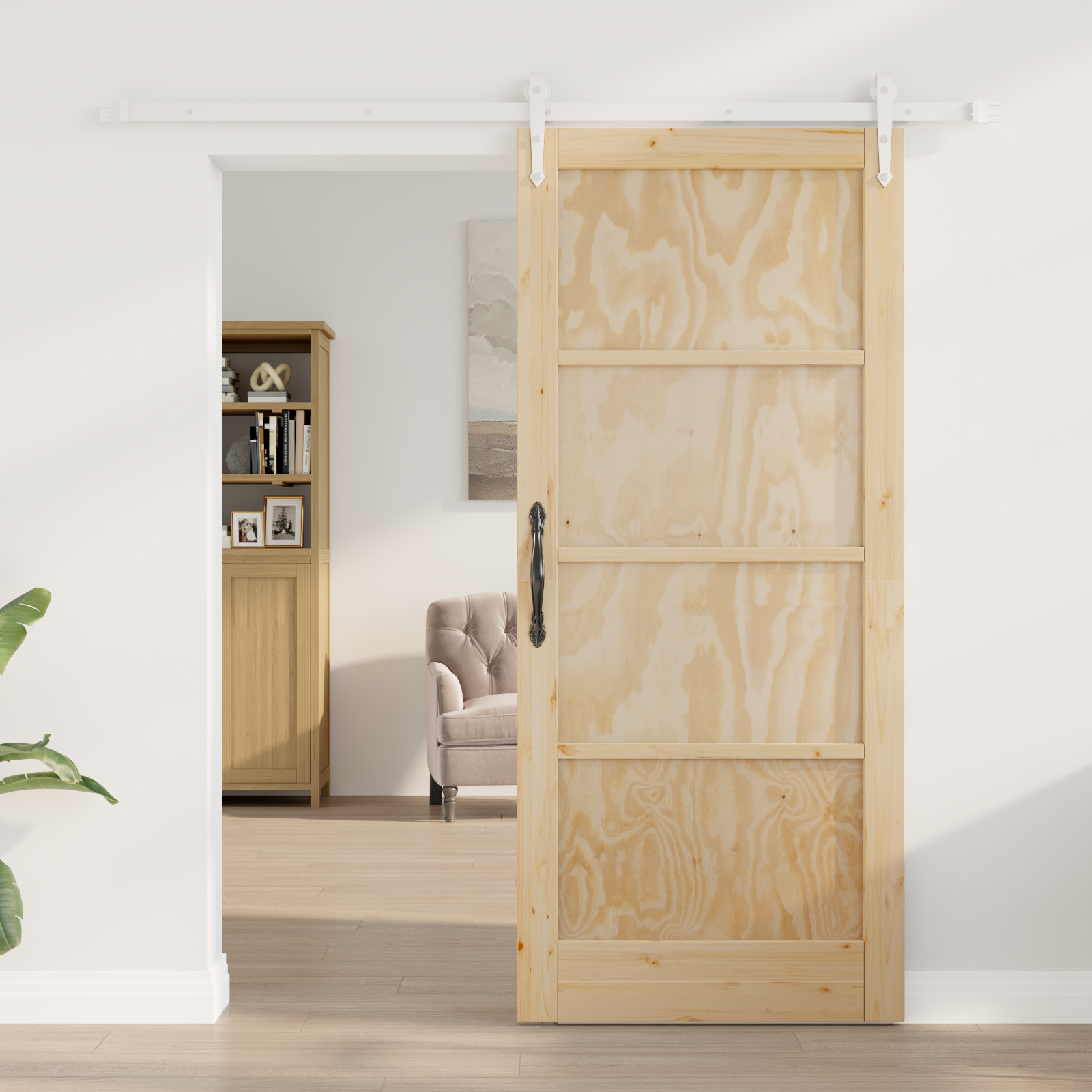 vidaXL Schuifdeur met hardware-set 86x198,5 cm van massief hout