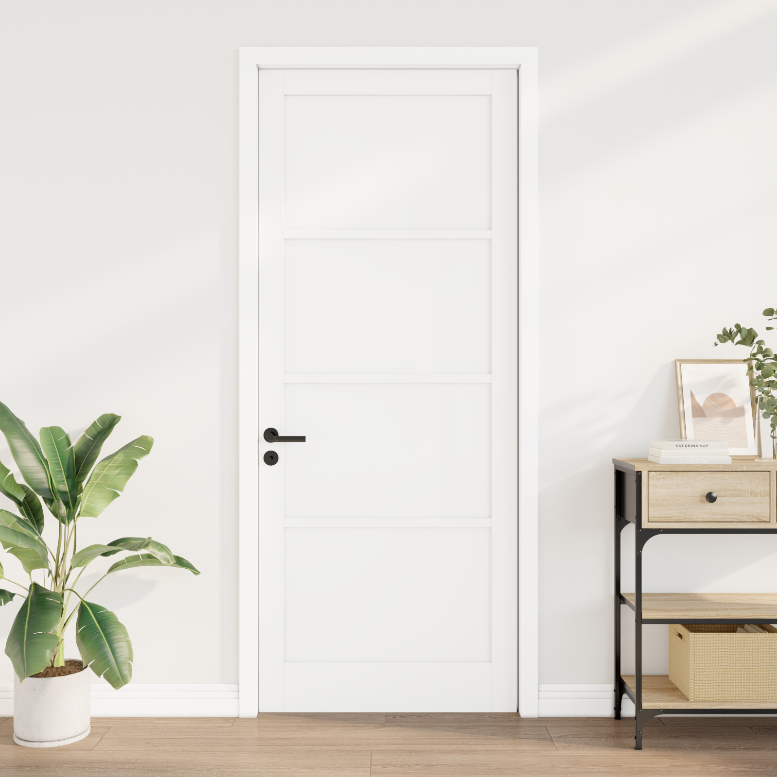 vidaXL Interne Deur 'ORKDAL'Wit 93x232x4 cm Massief Vurenhout