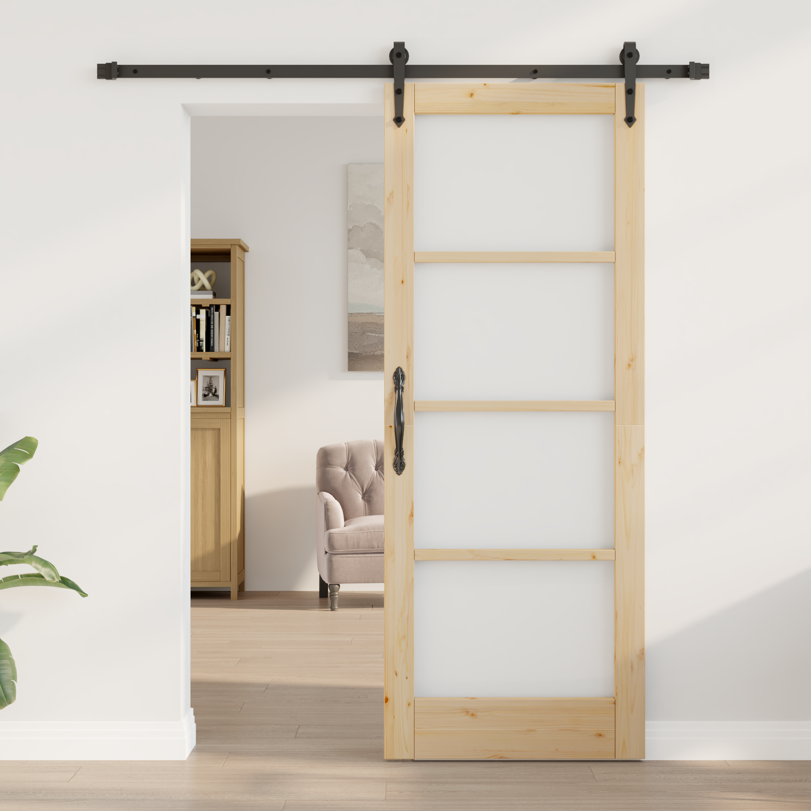 vidaXL Schuifdeur met Bevestigingsset 78x202 cm Massief Hout van Den