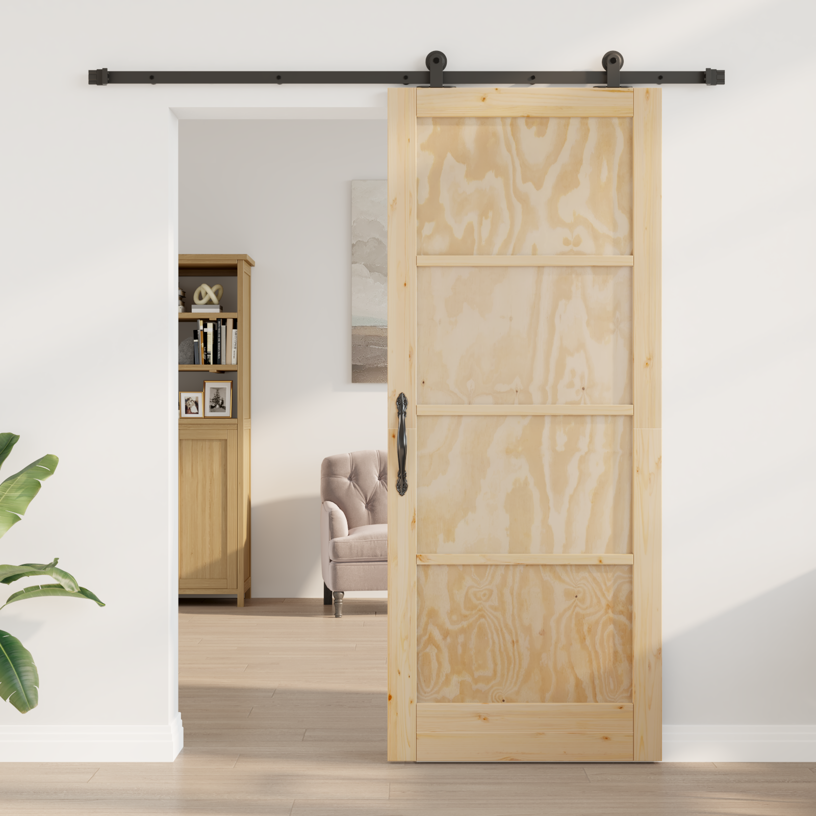 vidaXL Vouwdeur met Hardwareset 86x211 cm Massief Grenenhout