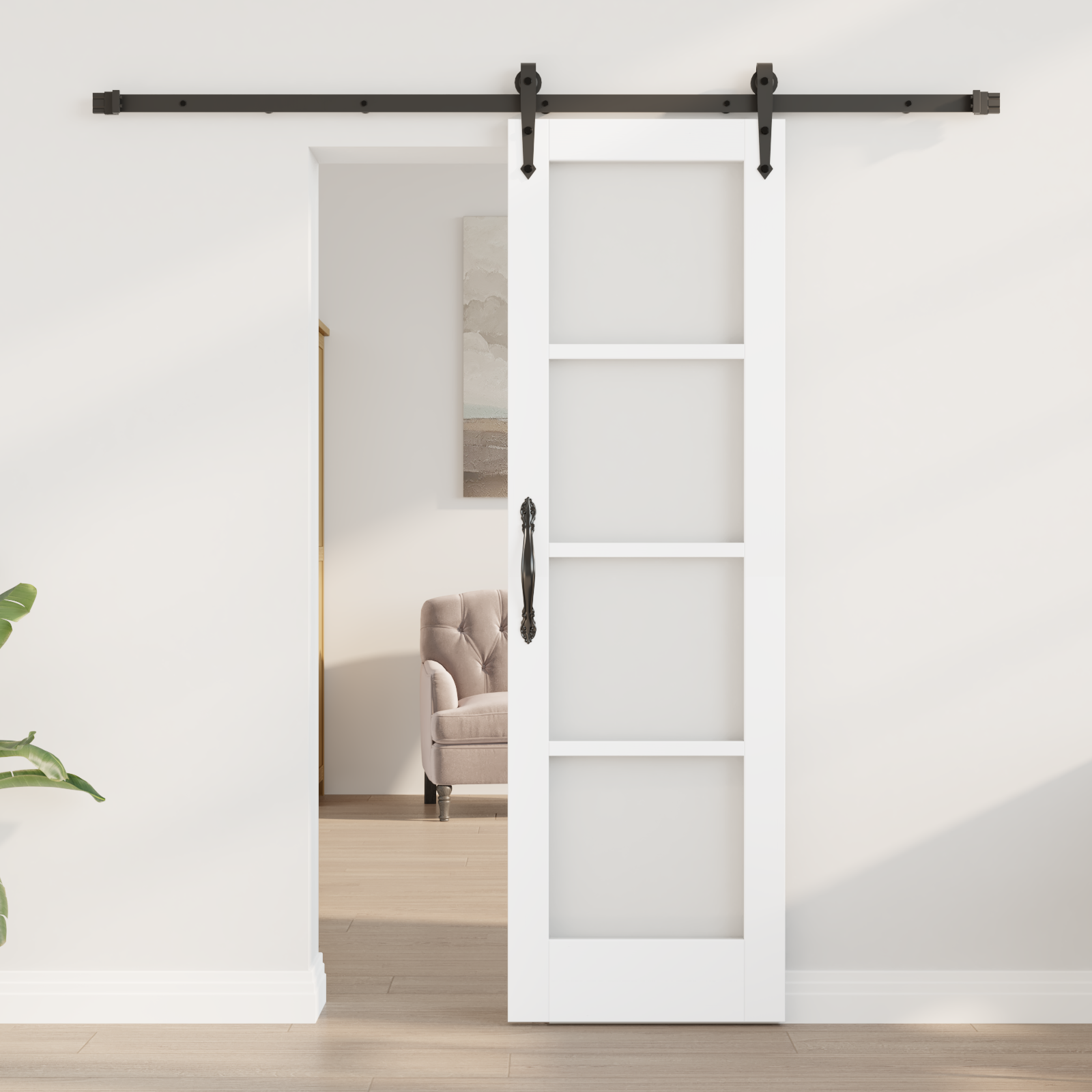 vidaXL Schuifdeur met Bevestigingsset Wit 61x198,5 cm Massief Vurenhout