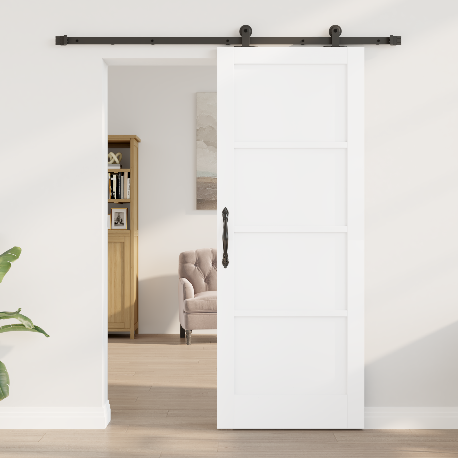 vidaXL Glijdende Deur met Bevestigingsset Wit 78x202 cm Massief Vurenhout