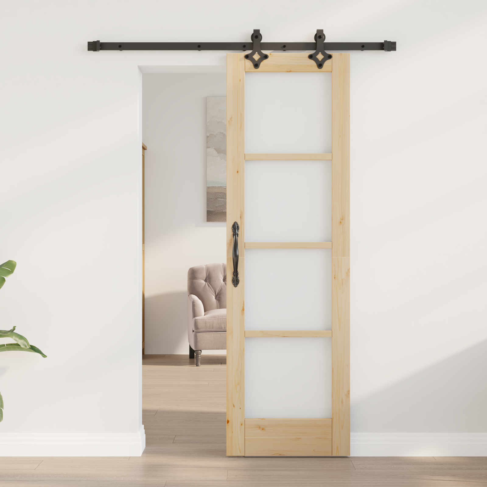 vidaXL Schuifdeur met Hardware Set 61x198,5 cm Massief Houten Dennen