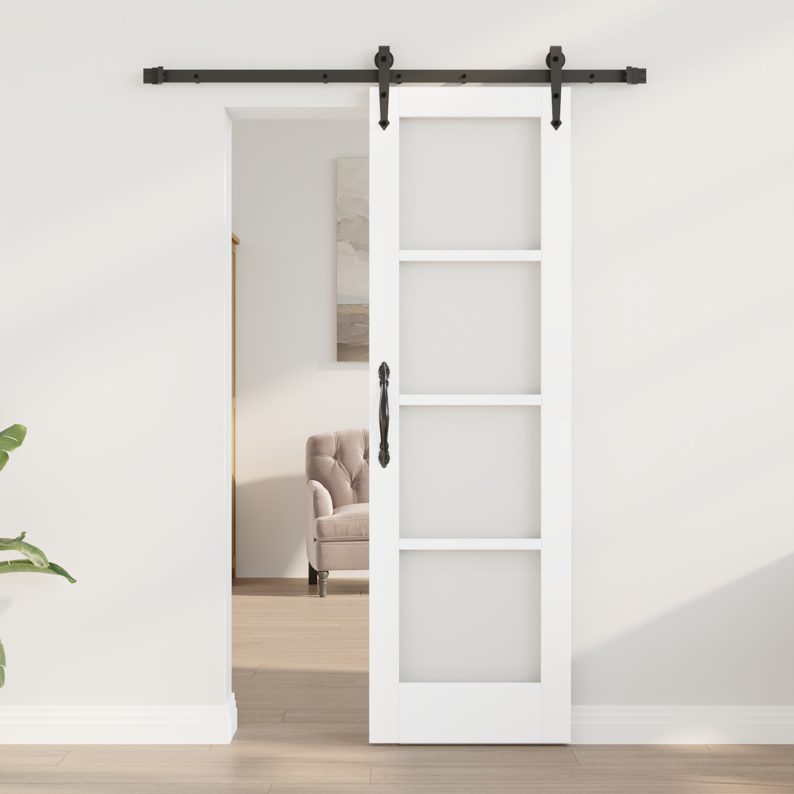 vidaXL Schuifdeur met Hardware Set 'ORKDAL'Wit 61x198,5 cm