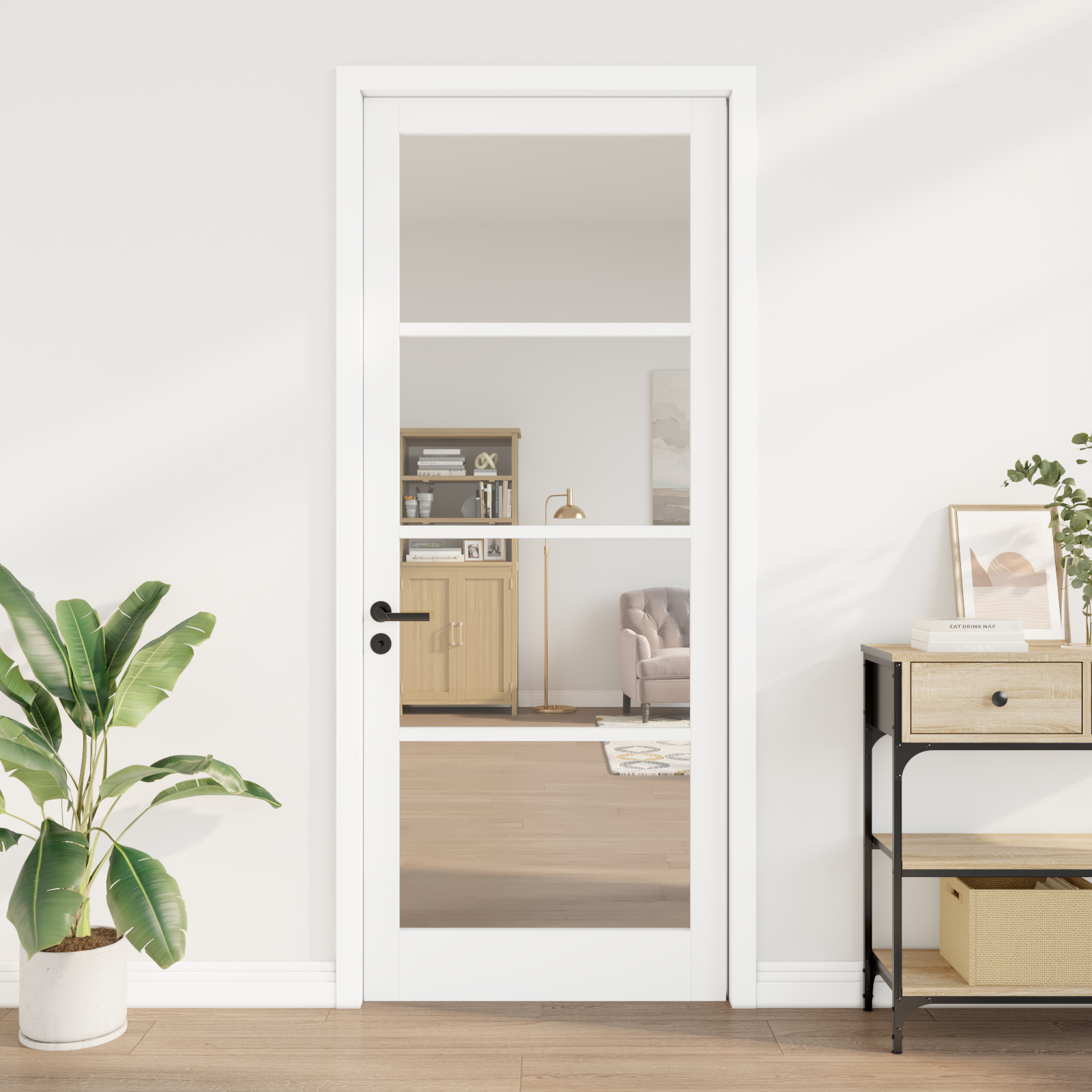 vidaXL Binnendeur met Glas 'ORKDAL'Wit 93x232x4 cm