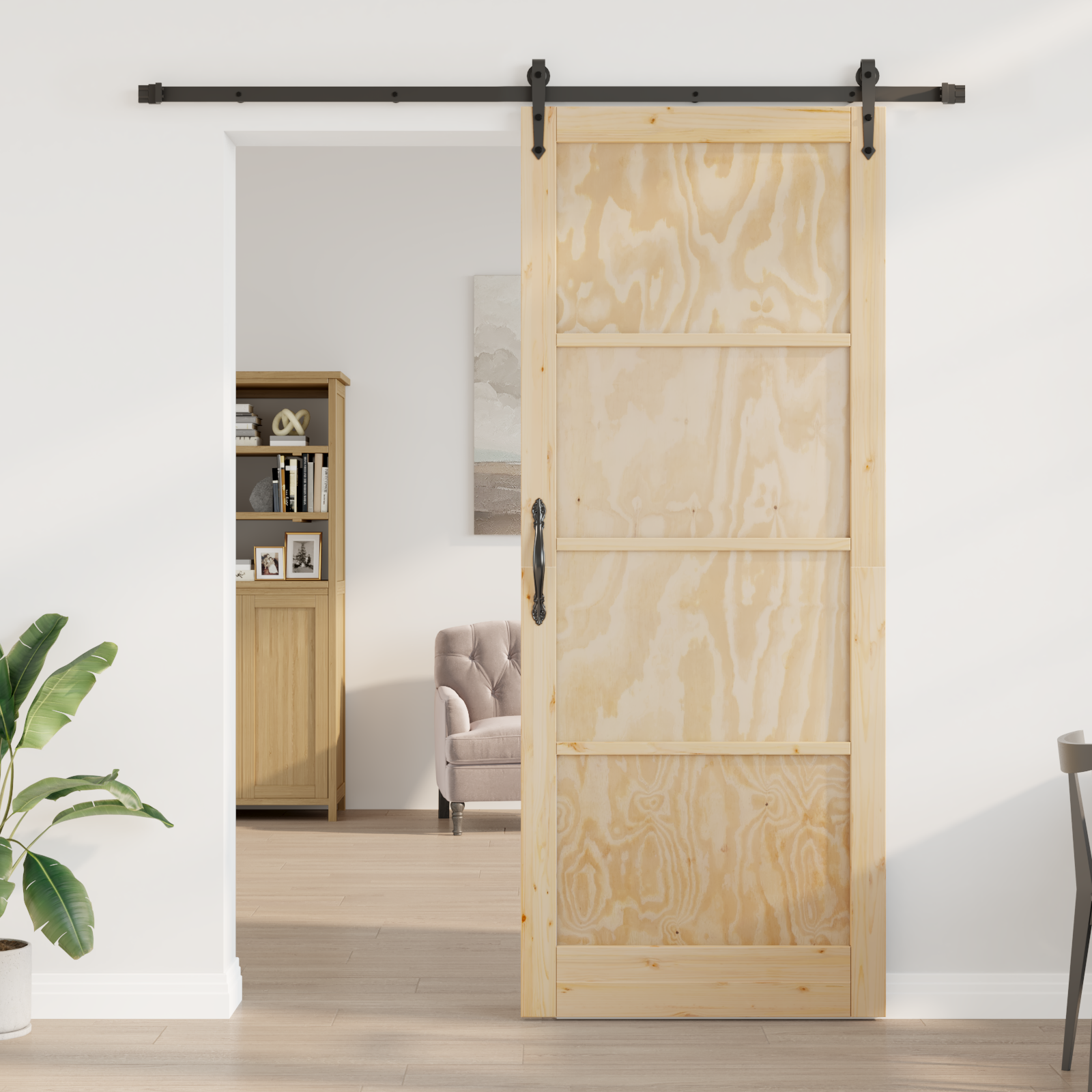 vidaXL Schuifdeur met Hardware Set 'ORKDAL'Massief Vurenhout