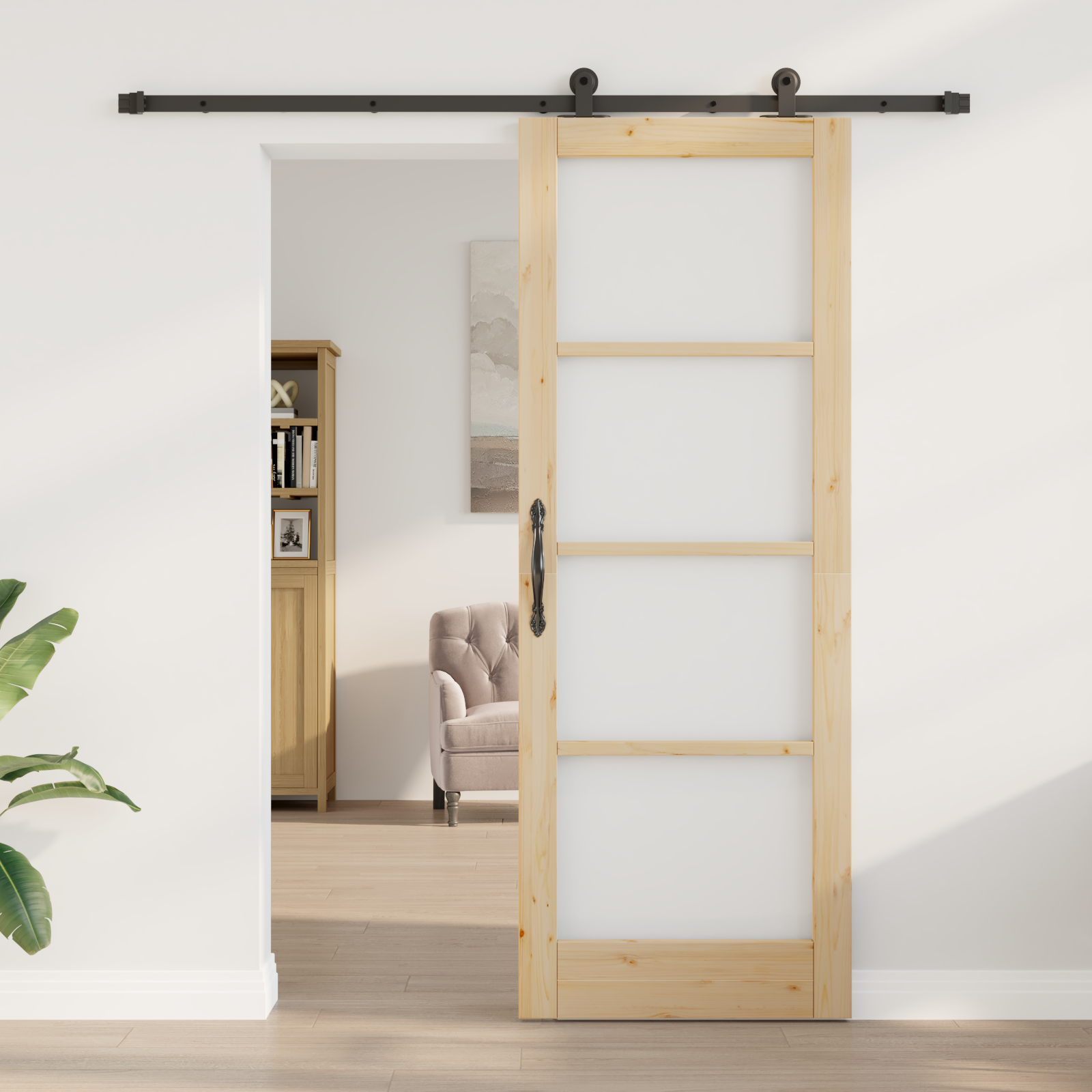 vidaXL Schuifdeur met hardware set 'ORKDAL'van Massief Hout & Glas