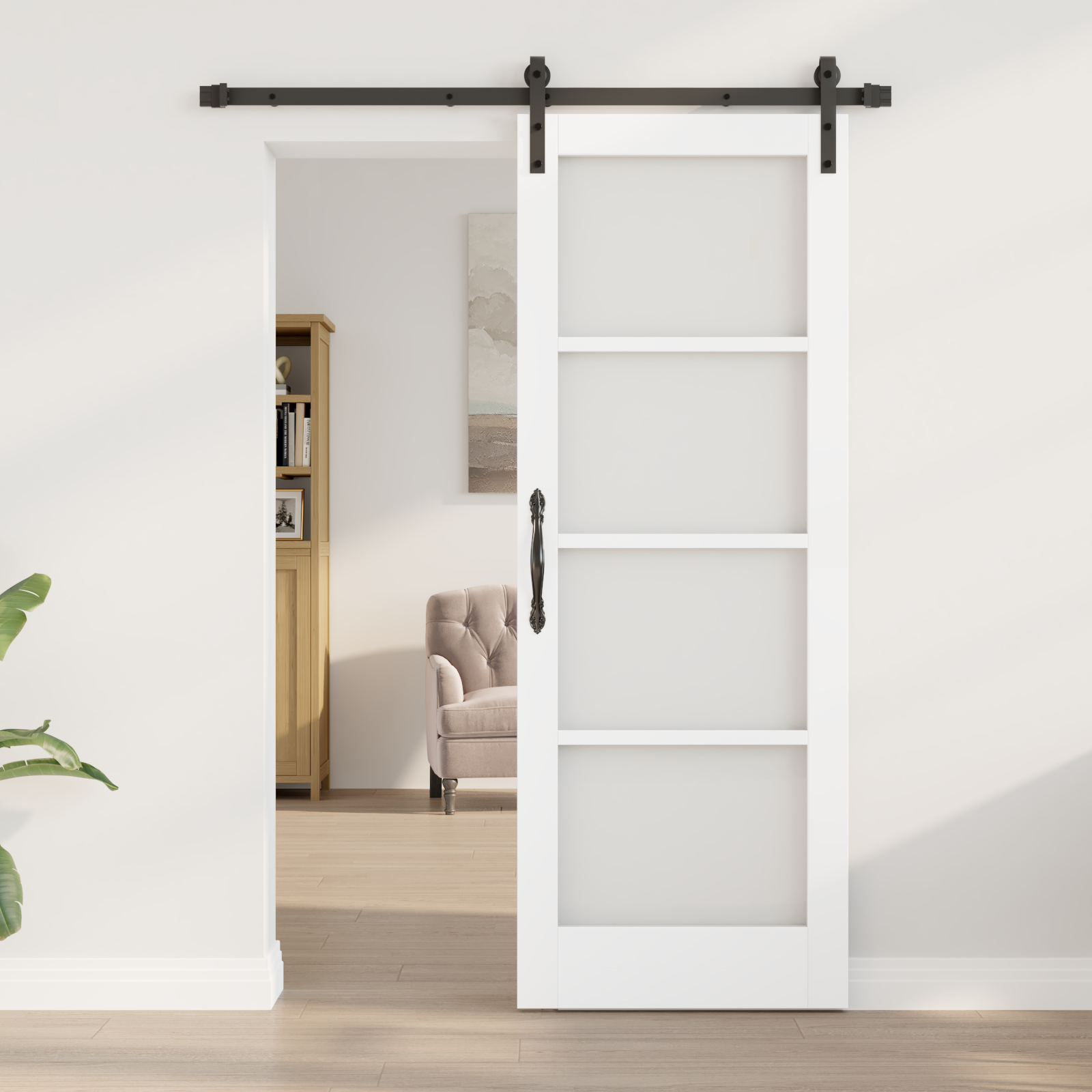 vidaXL Schuifdeur met Hardware Set 'ORKDAL'Wit 73,5 x 198,5 cm