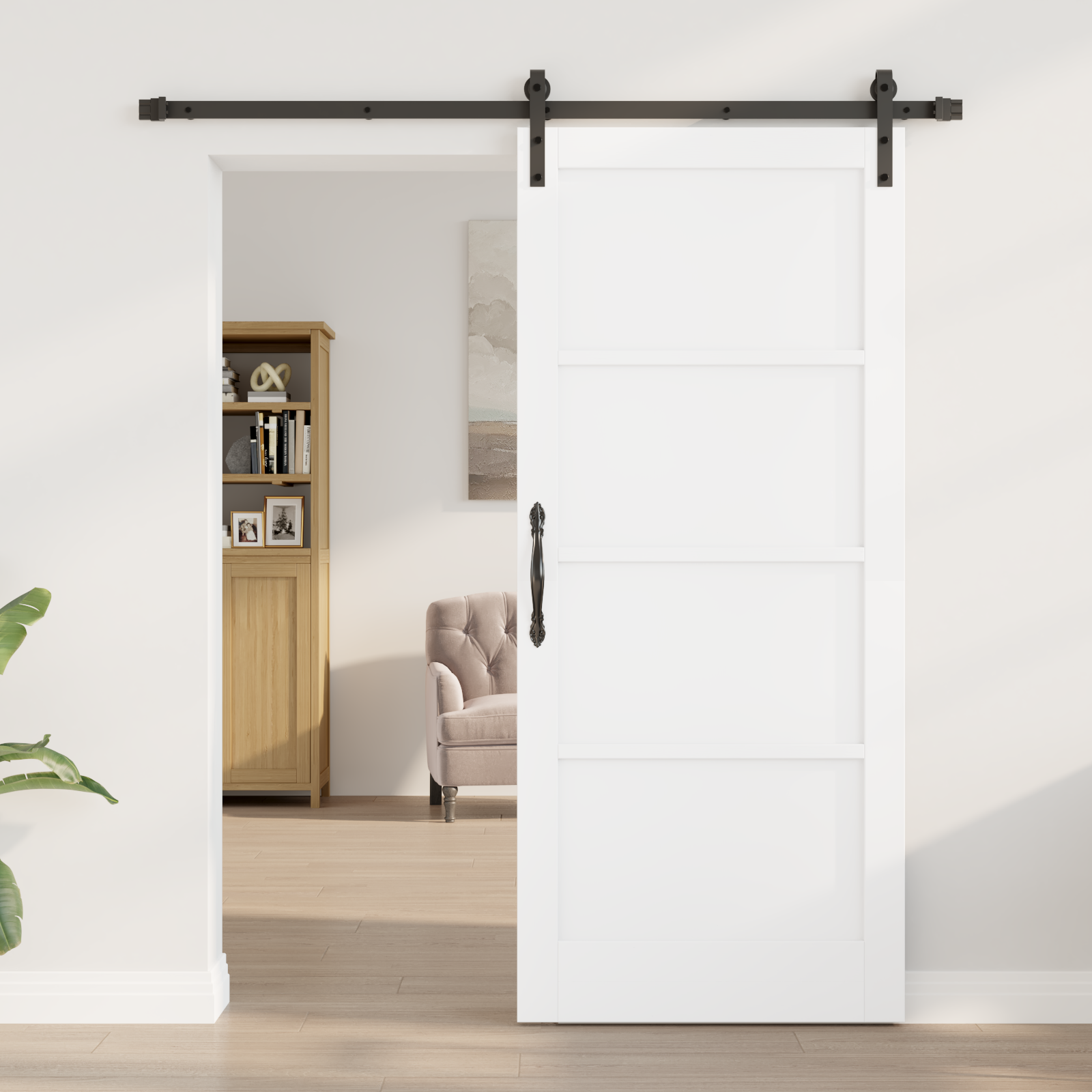 vidaXL Schuifdeur met Bevestigingsset Wit 86x198,5 cm Massief Hout