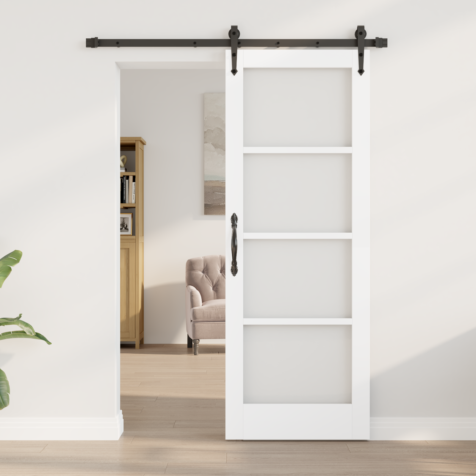 vidaXL Schuifdeur met Hardware Set 'ORKDAL'Wit 73,5x198,5 cm