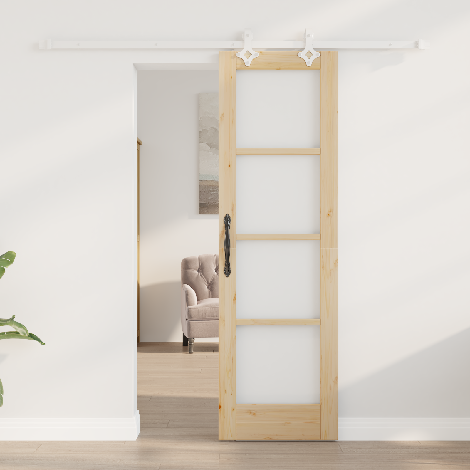 vidaXL Schuifdeur met Hardware Set 61x198,5 cm Massief Hout Grond
