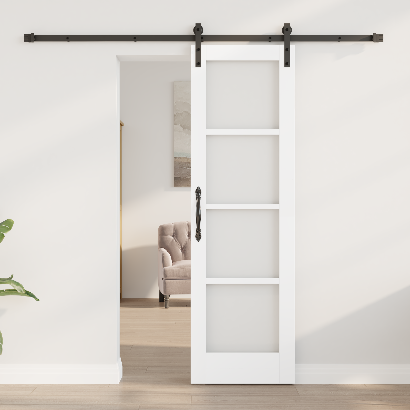 vidaXL Schuifdeur met Hardware Set 'ORKDAL'Wit 61x198,5 cm