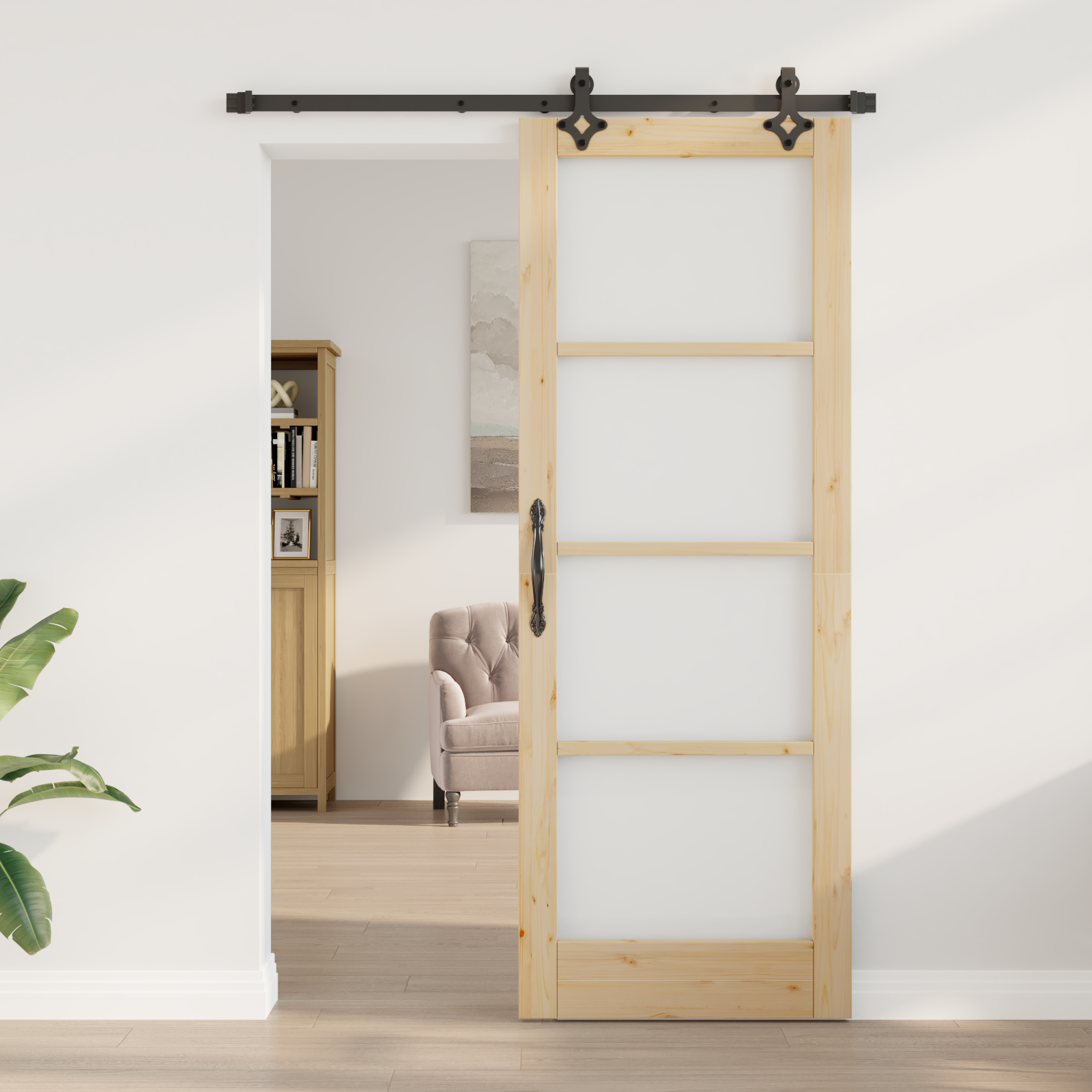 vidaXL Schuifdeur met Hardware Set 78x211 cm Massief Vurenhout