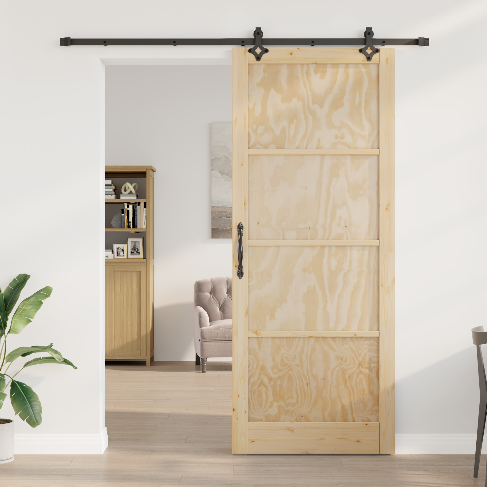 vidaXL Schuifdeur met Bevestigingsset 'ORKDAL'Massief Hout