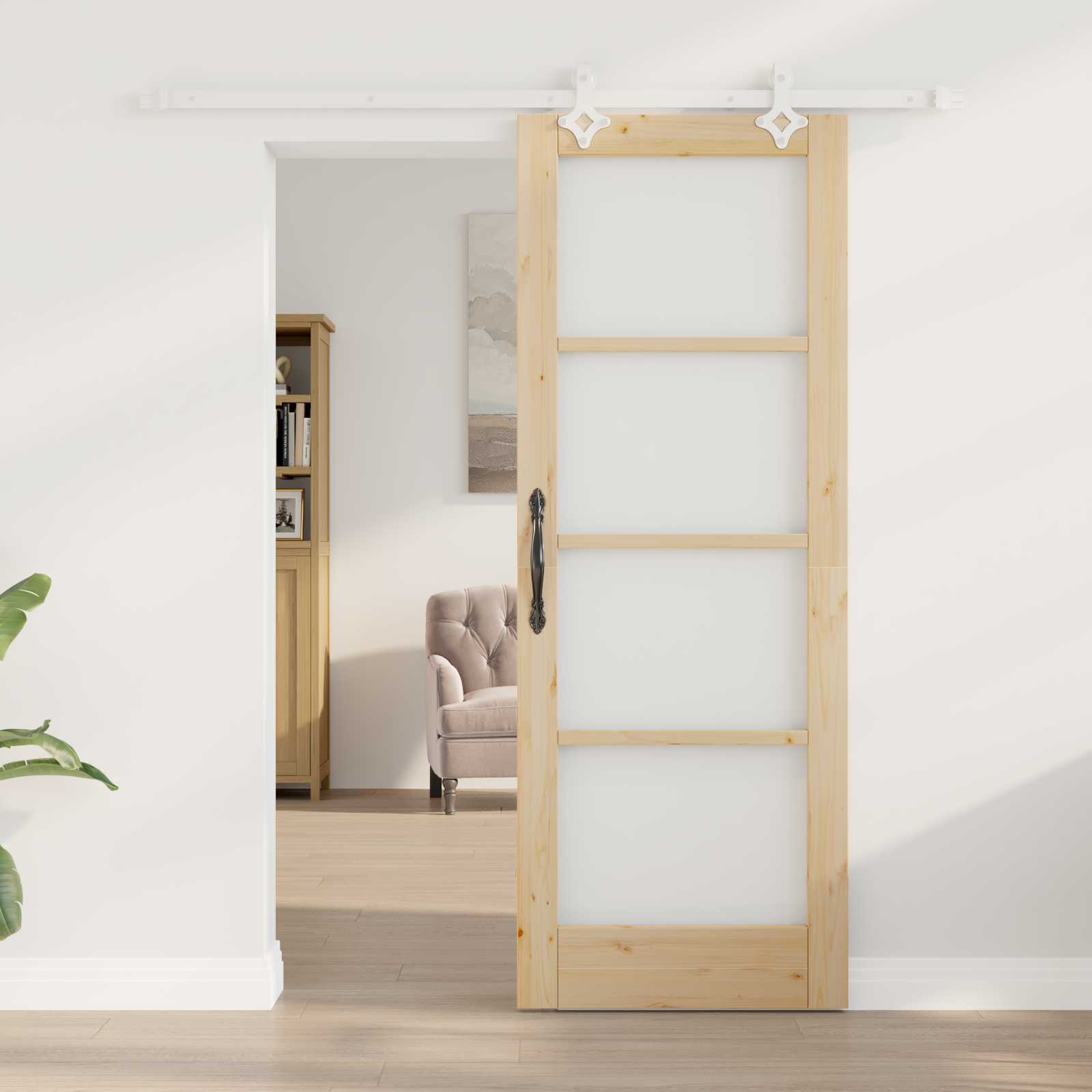 vidaXL Schuifdeur met Hardware Set 73.5x198.5 cm Massief Hout