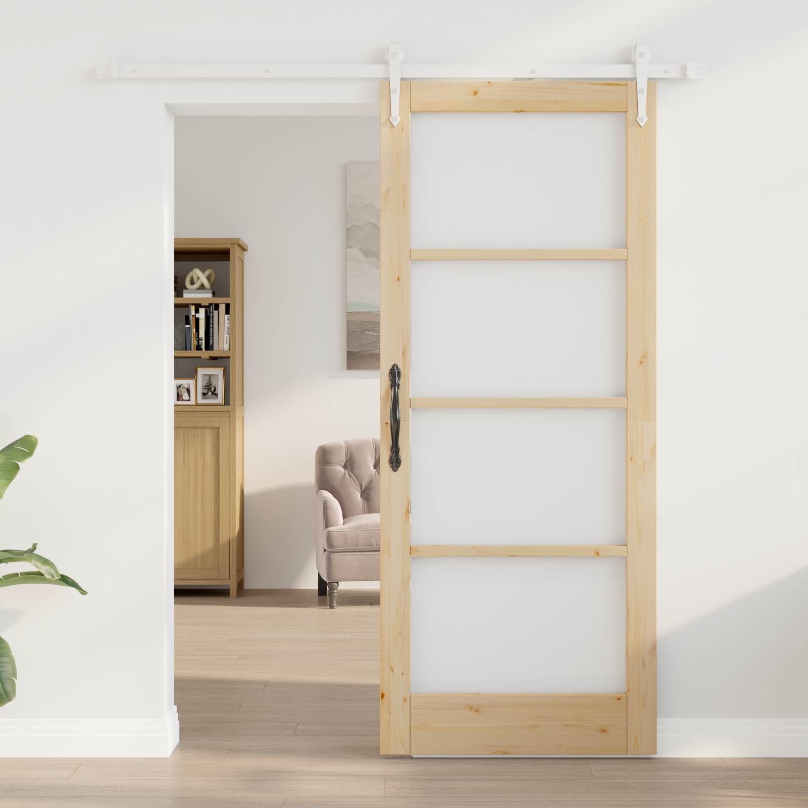 vidaXL Schuifdeur met Bevestigingsset 83x202 cm van massief pijnboomhout