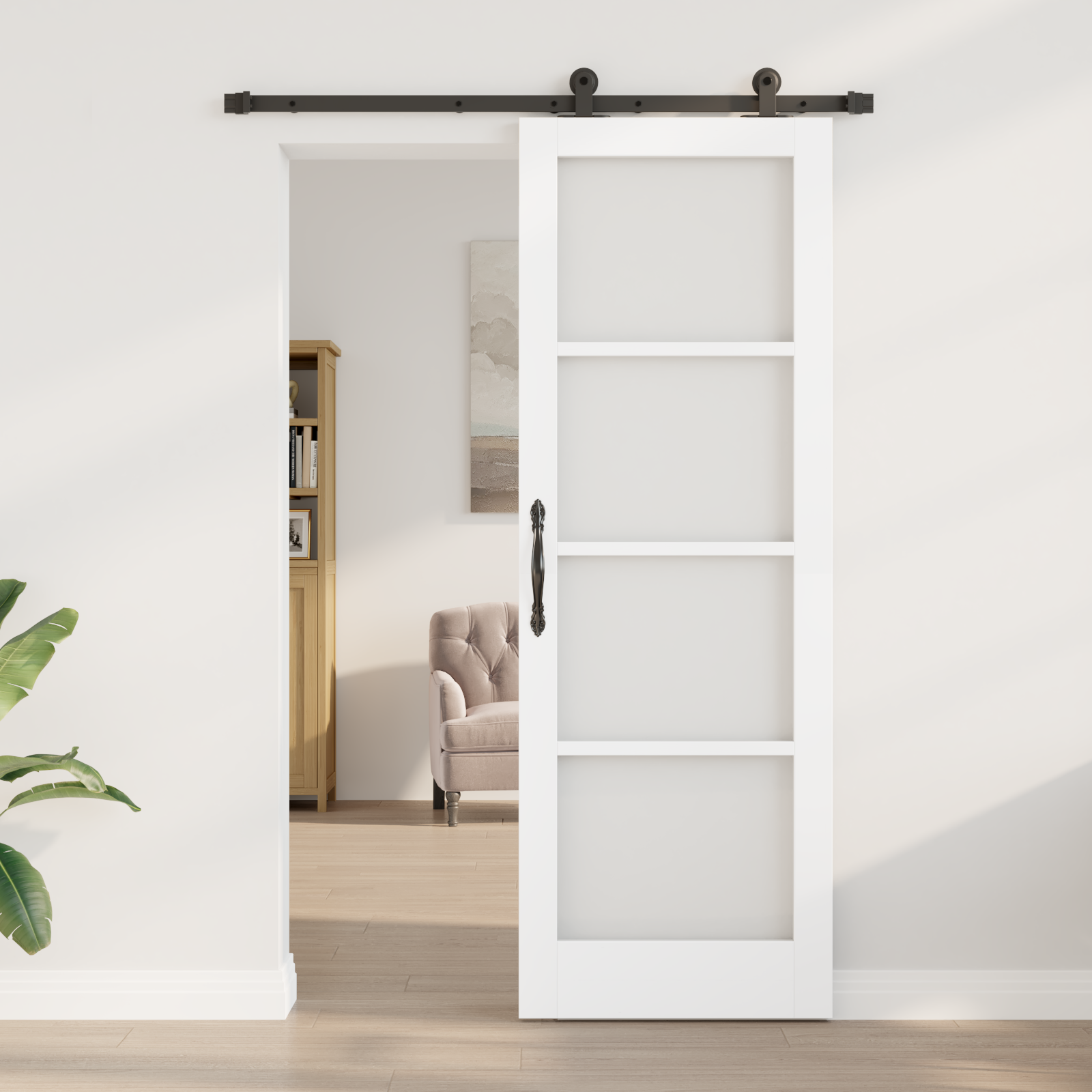 vidaXL Schuifdeur met Hardware Set 'ORKDAL'Wit 73,5x211 cm