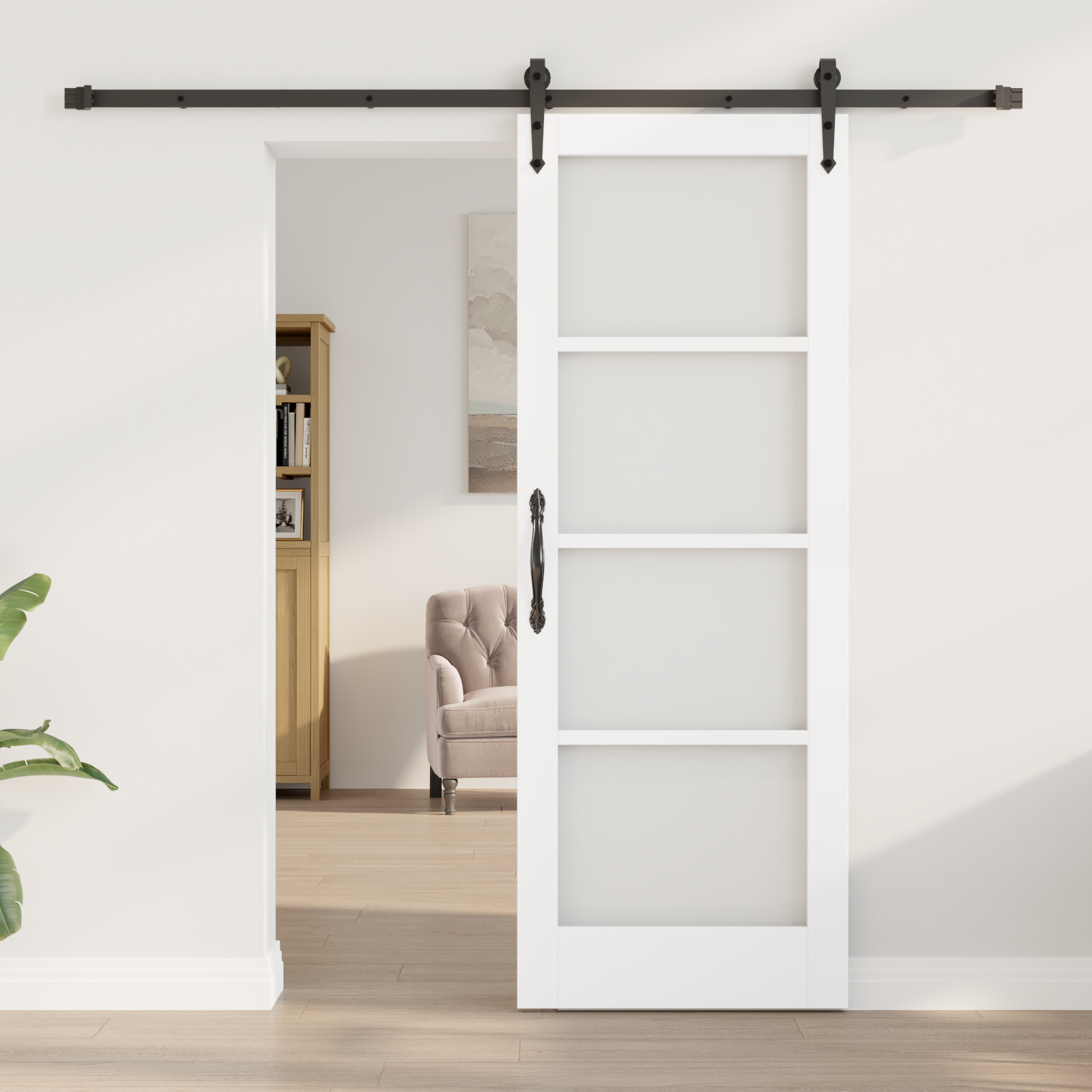 vidaXL Schuifdeur met hardware set 'ORKDAL'Wit 73,5x198,5 cm