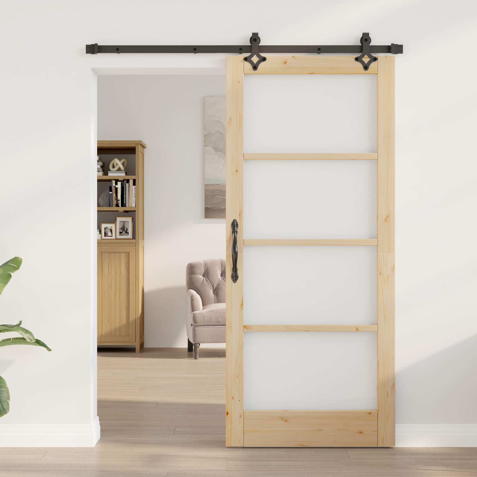 vidaXL Schuifdeur met Bevestigingsset 86x198,5 cm Massief Vurenhout