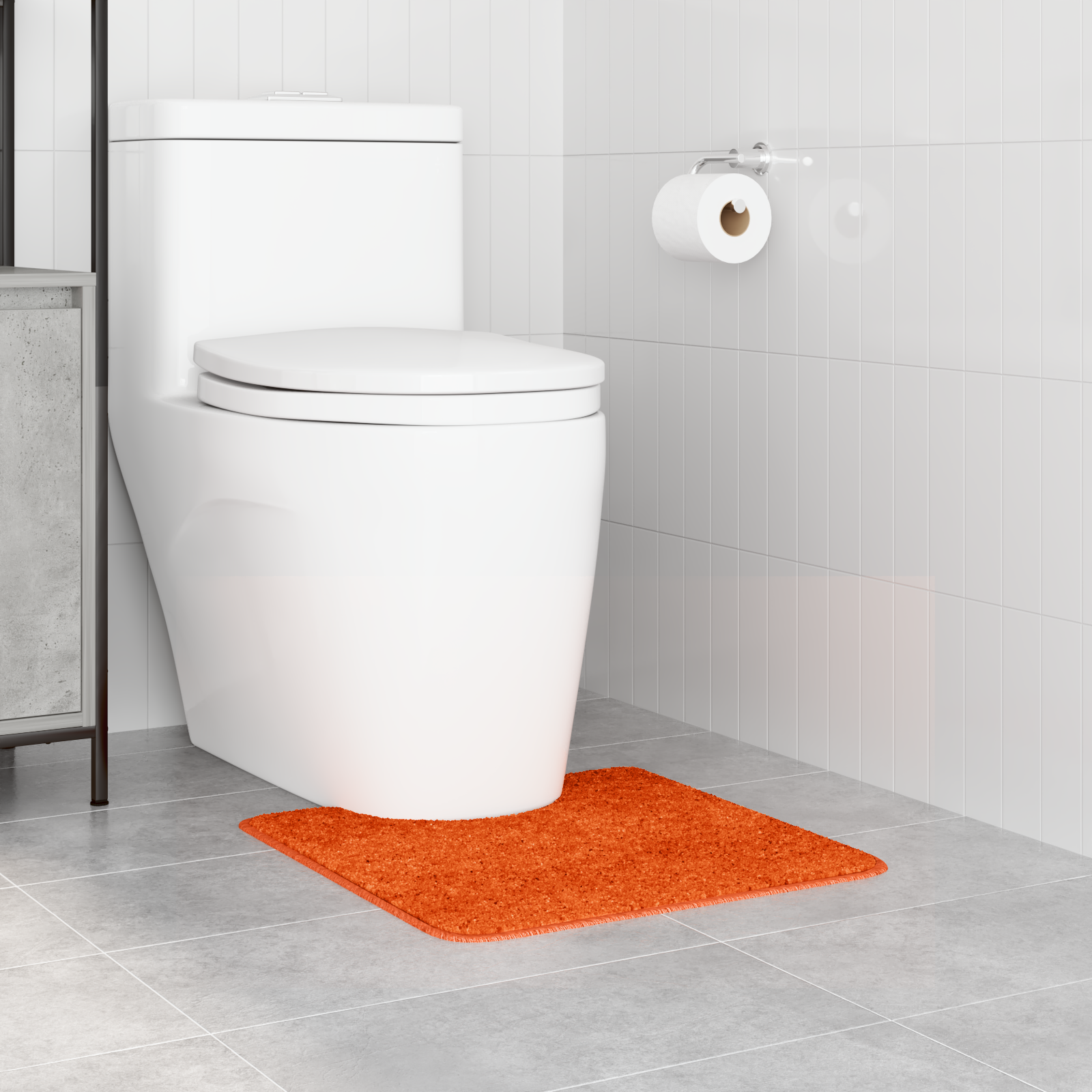 vidaXL Badmat U-vormig anti-slip 50x50 cm polypropeen donkergrijs