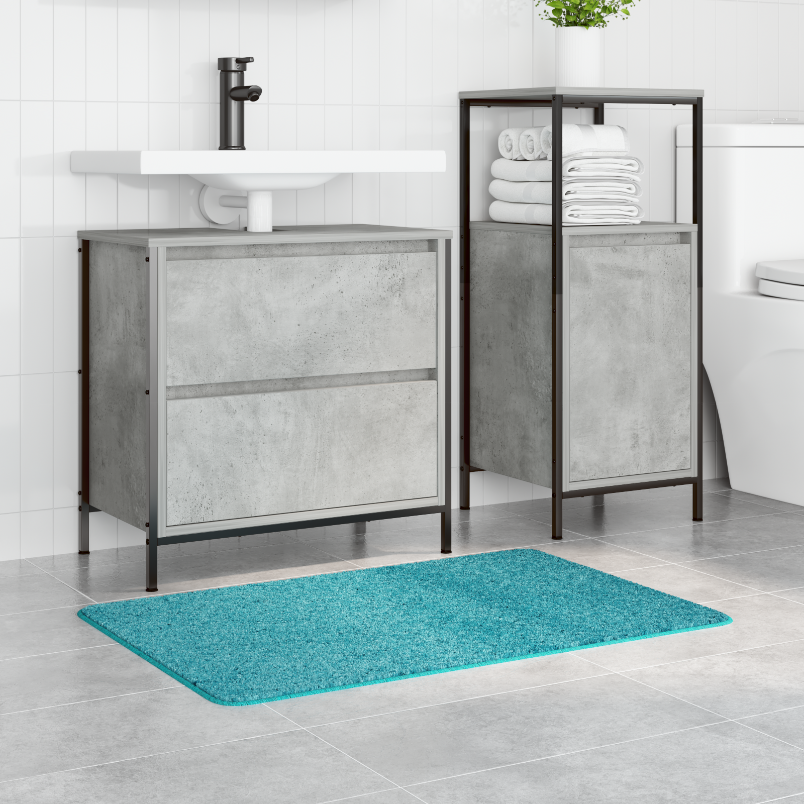 vidaXL Badmat rechthoekig anti-slip 60x90 cm polypropeen oranje
