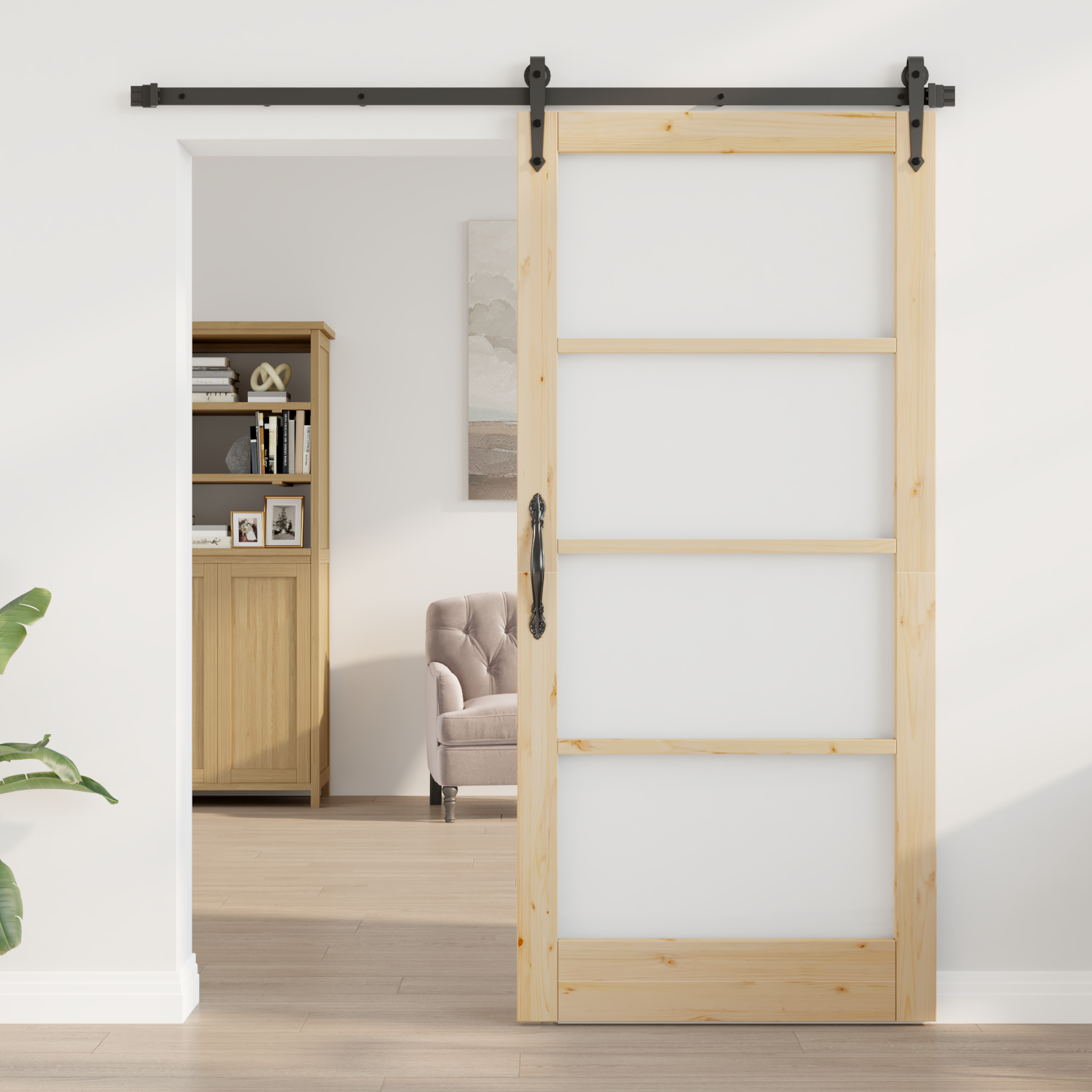 vidaXL Schuifdeur met Hardware Set 93x202 cm Massief Grenen