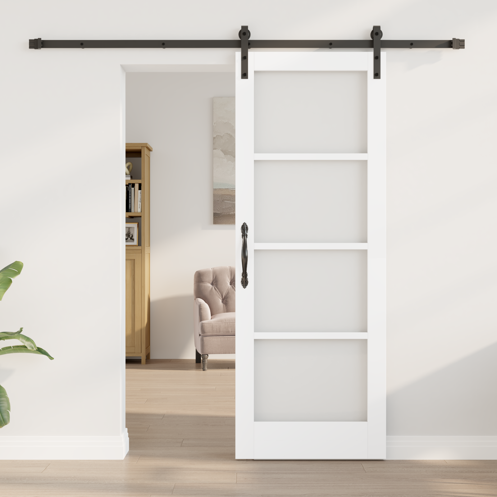 vidaXL Schuifdeur met Hardware Set 'ORKDAL'Wit 73,5x198,5 cm