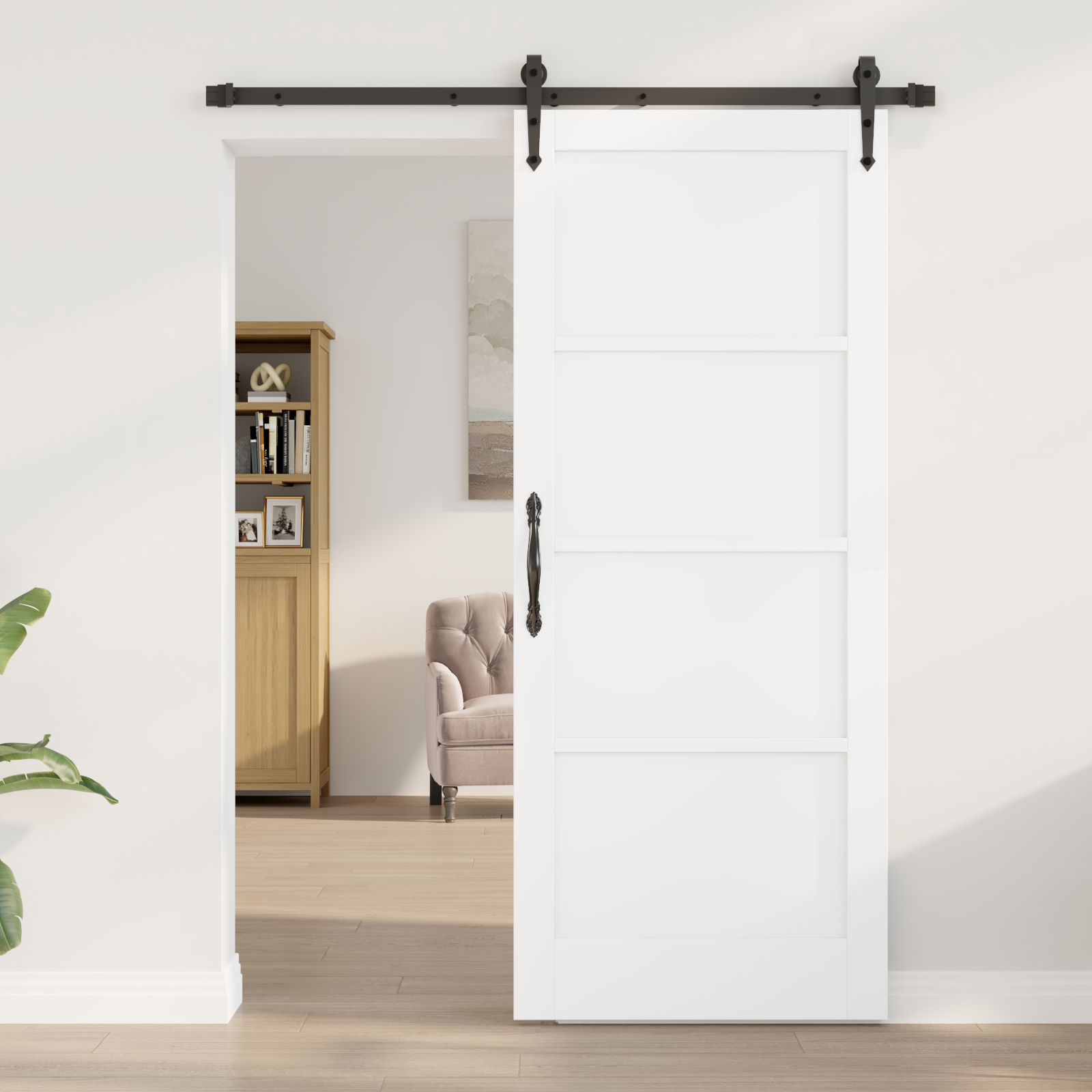vidaXL Schuifdeur met Bevestigingsset 'ORKDAL'Wit Massief Grenen Hout