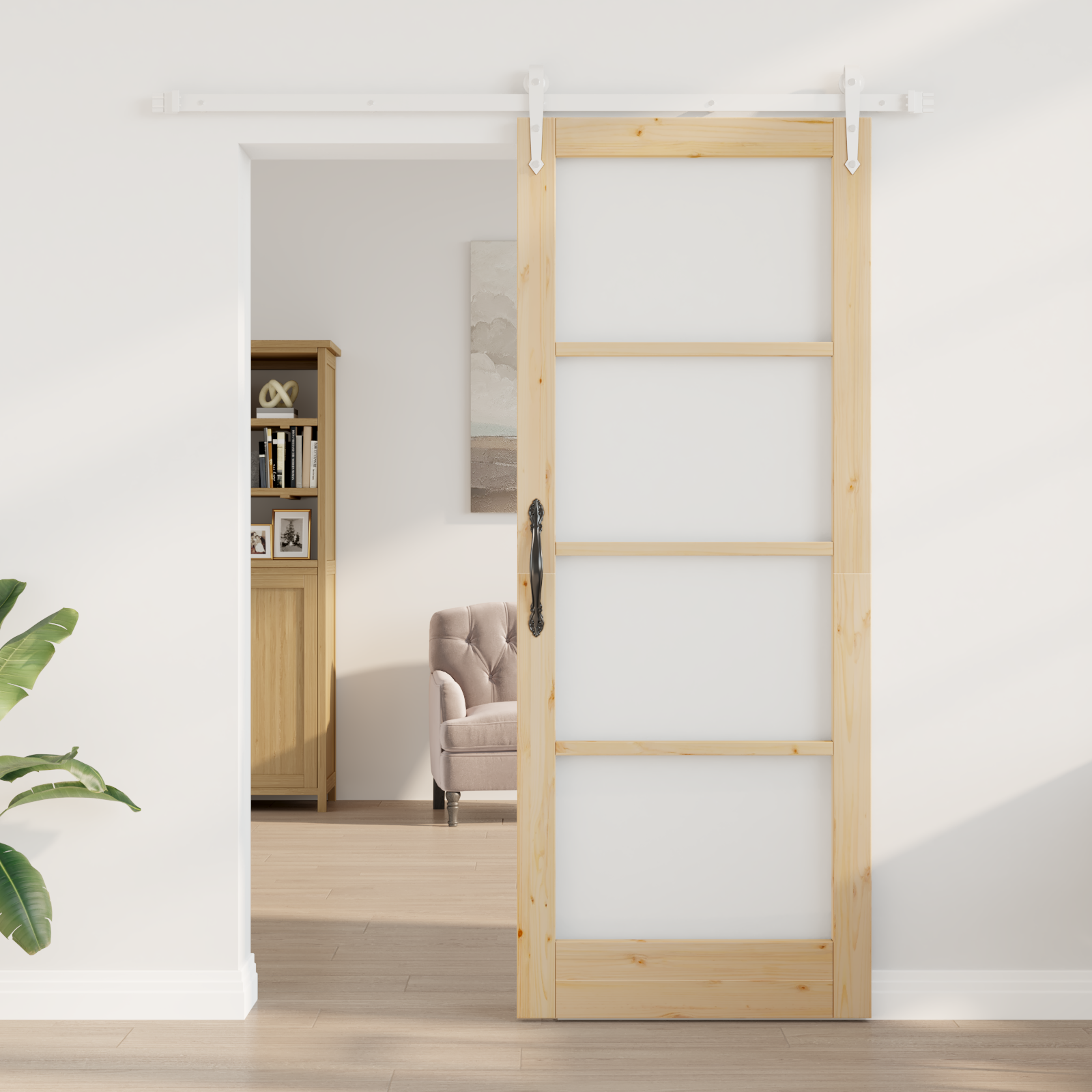 vidaXL Schuifdeur met Bevestigingsset 83x211 cm Massief Vurenhout
