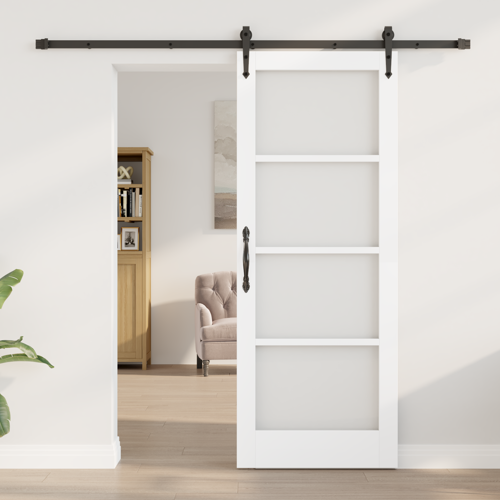 vidaXL Schuifdeur met Hardware Set 'ORKDAL'Wit 78x202 cm