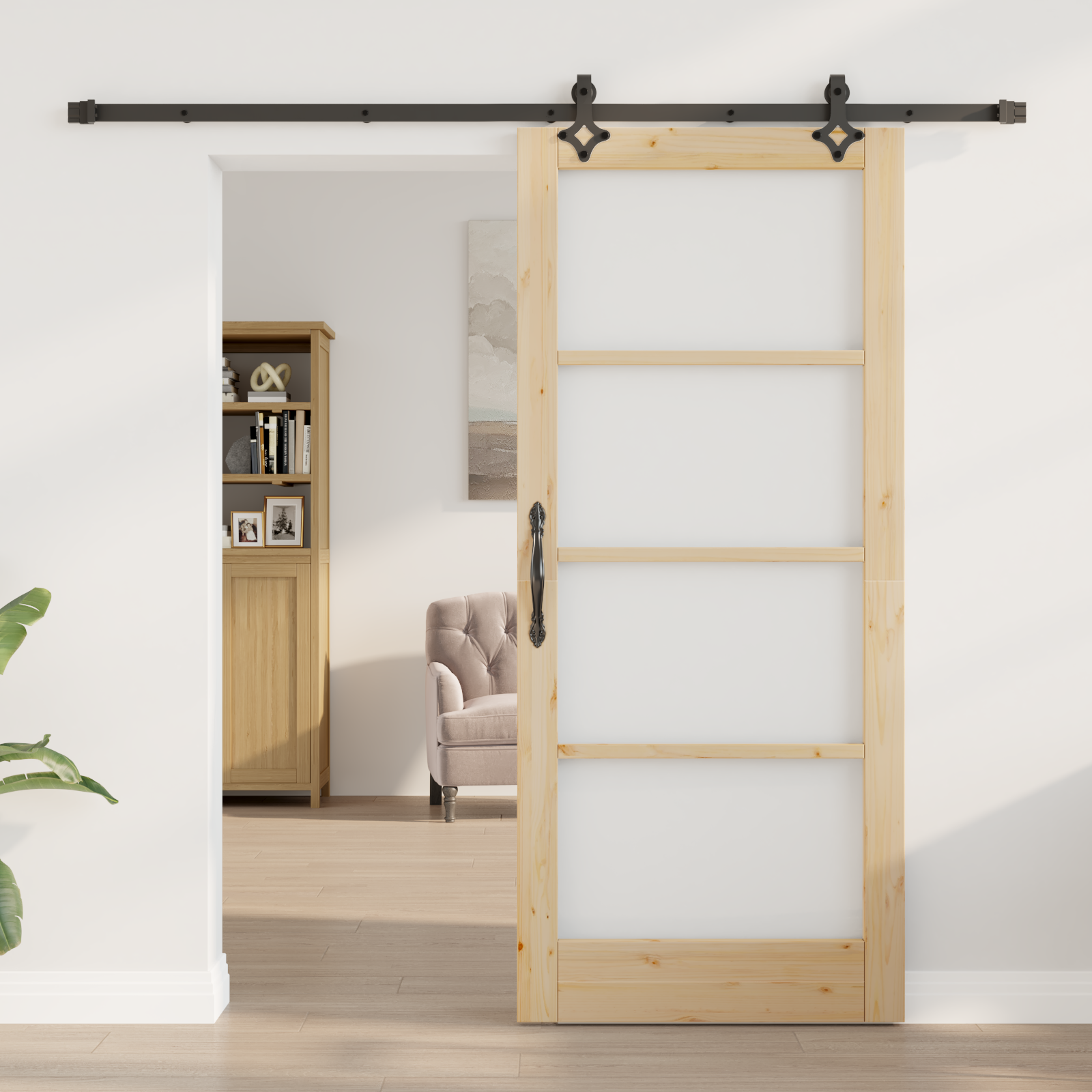 vidaXL Schuifdeur met Bevestigingsset 86x198,5 cm Van Massief Vurenhout