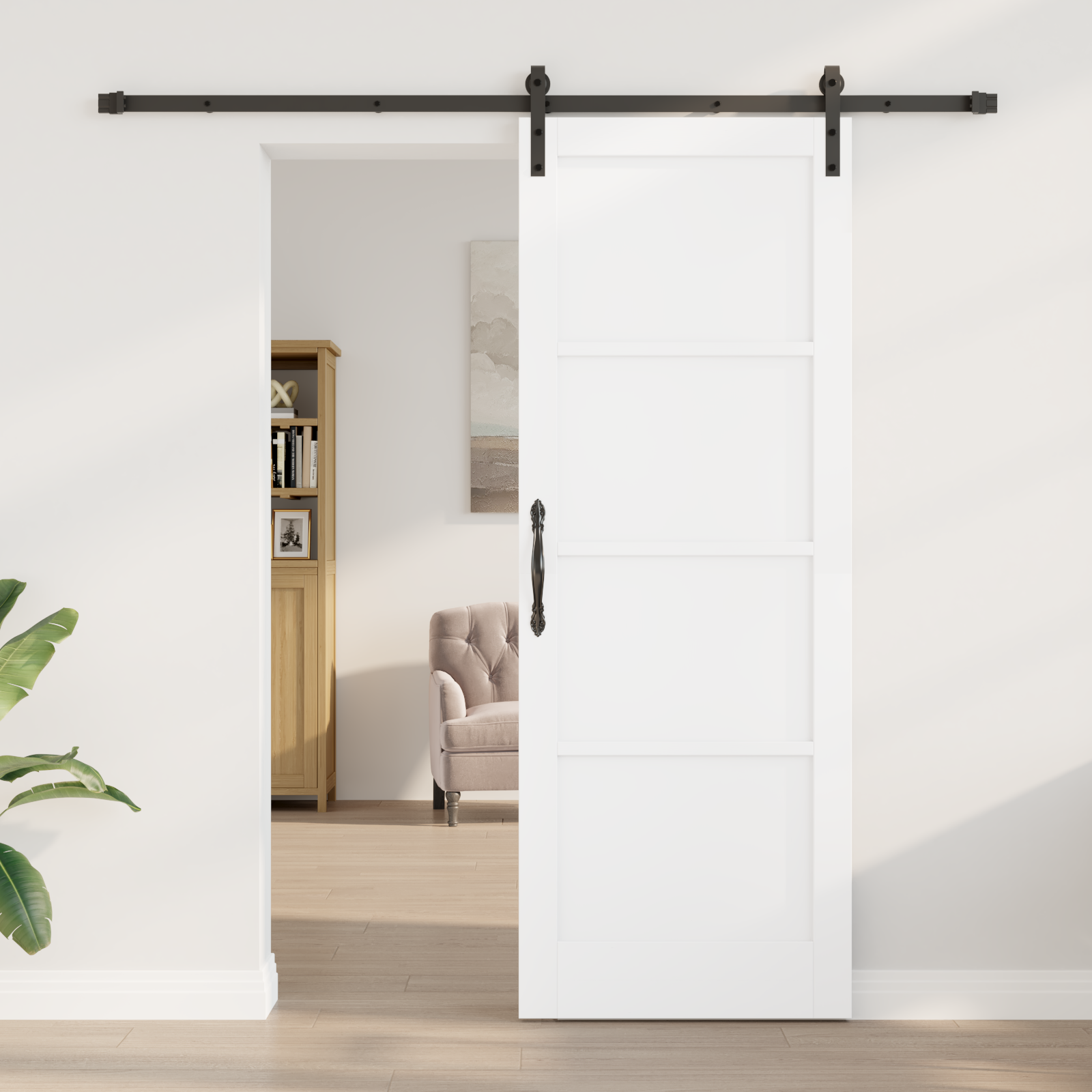 vidaXL Schuifdeur met beslag 78x211 cm massief grenenhout wit