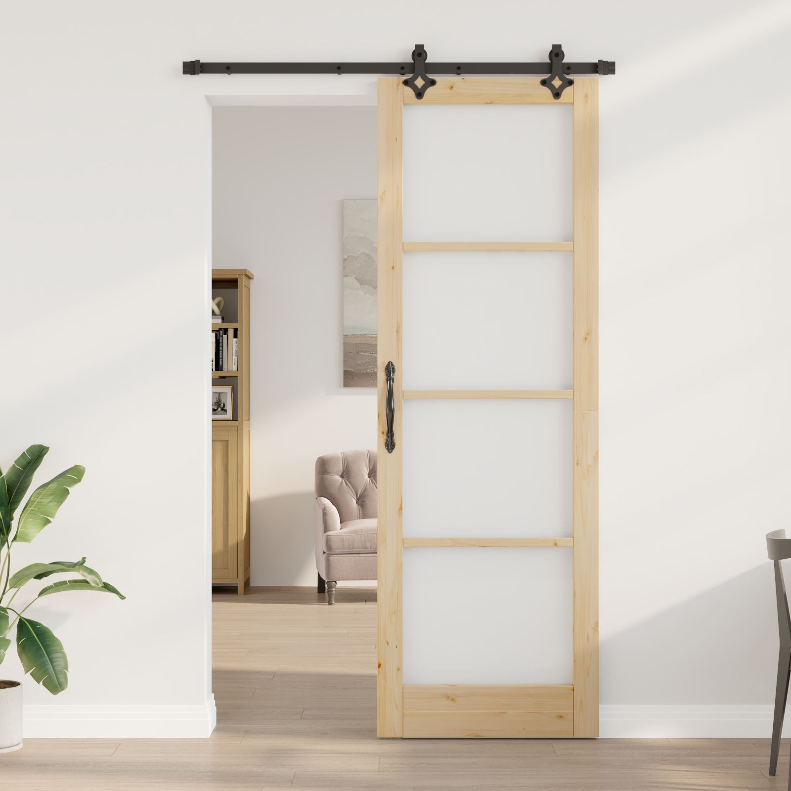 vidaXL Schuifdeur met hardware set 78x232 cm massief grenenhout
