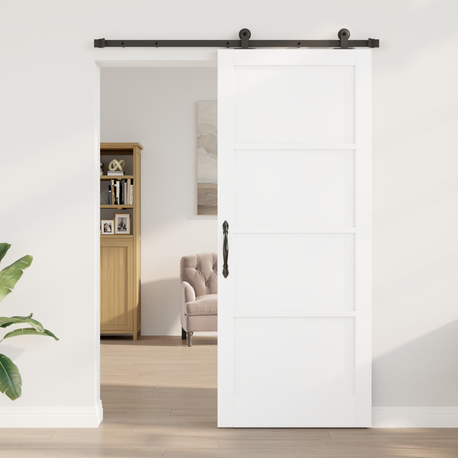 vidaXL Schuifdeur met Hardware Set 'ORKDAL'Wit Massief Grenenhout