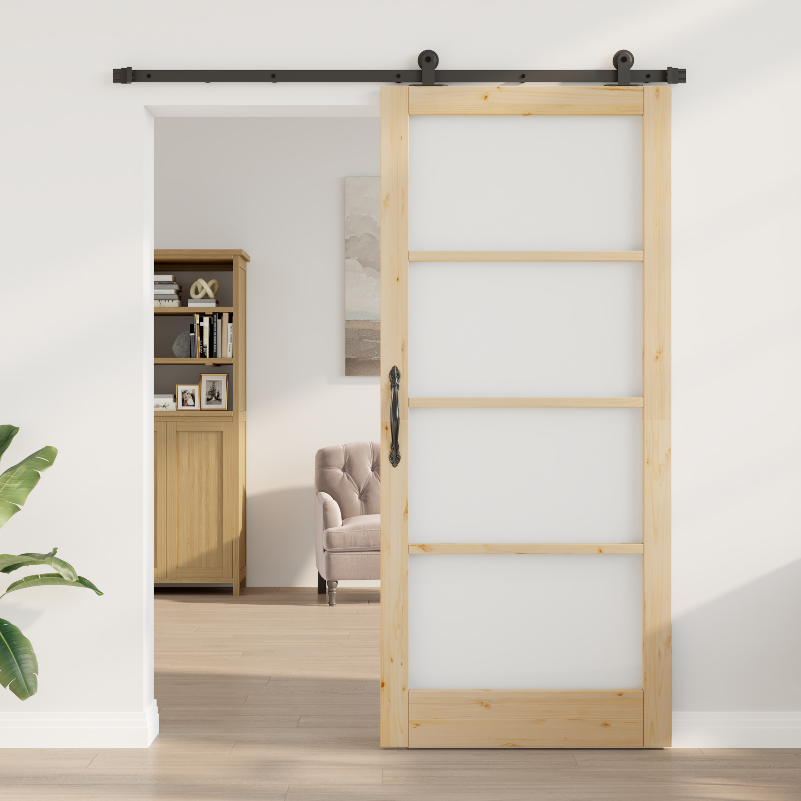 vidaXL Schuifdeur met Bevestigingsset 'ORKDAL'van Massief Hout & Glas