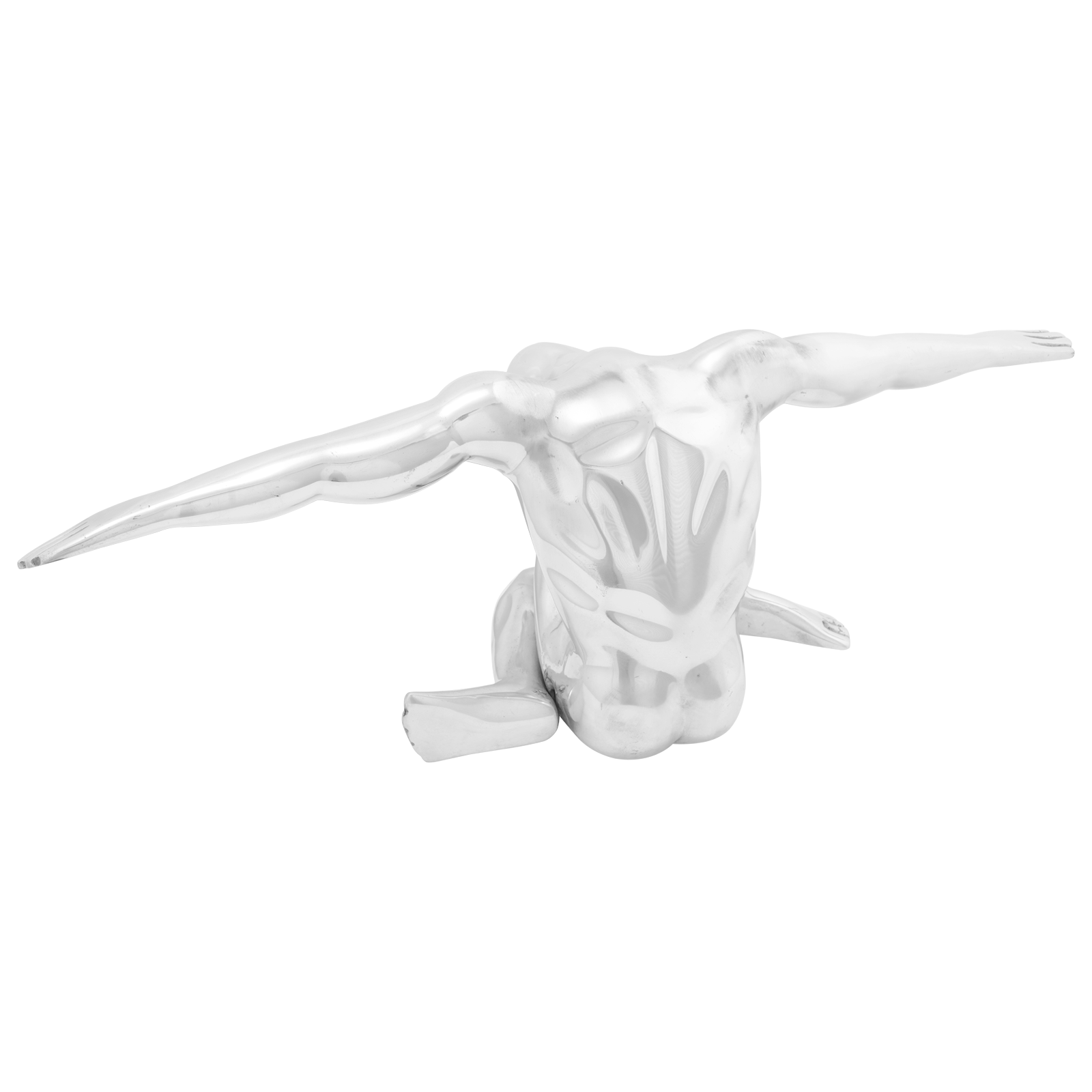 vidaXL Beeldje denkende man 63x20x22 cm aluminium zilverkleurig