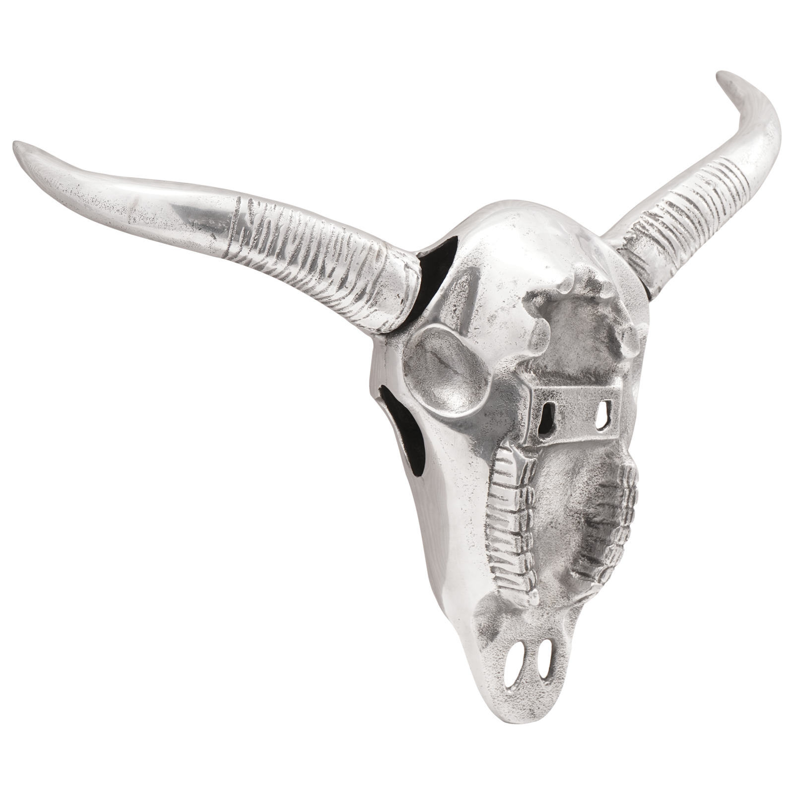 vidaXL Stierenschedel wandgemonteerd 49x10x36 cm aluminium zilverkleur