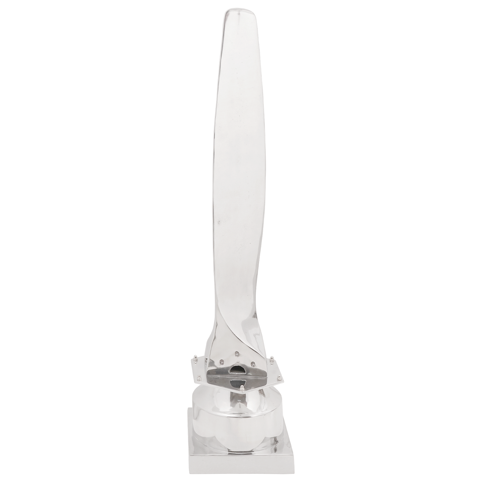 vidaXL Beeldje halve propeller 26x26x110 cm aluminium zilverkleurig