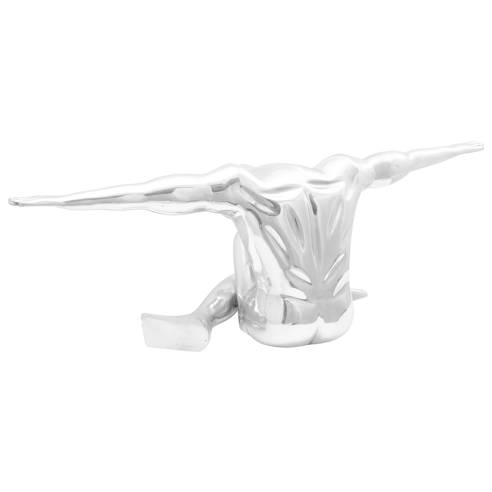 vidaXL Beeldje denkende man 91,5x32x33 cm aluminium zilverkleurig