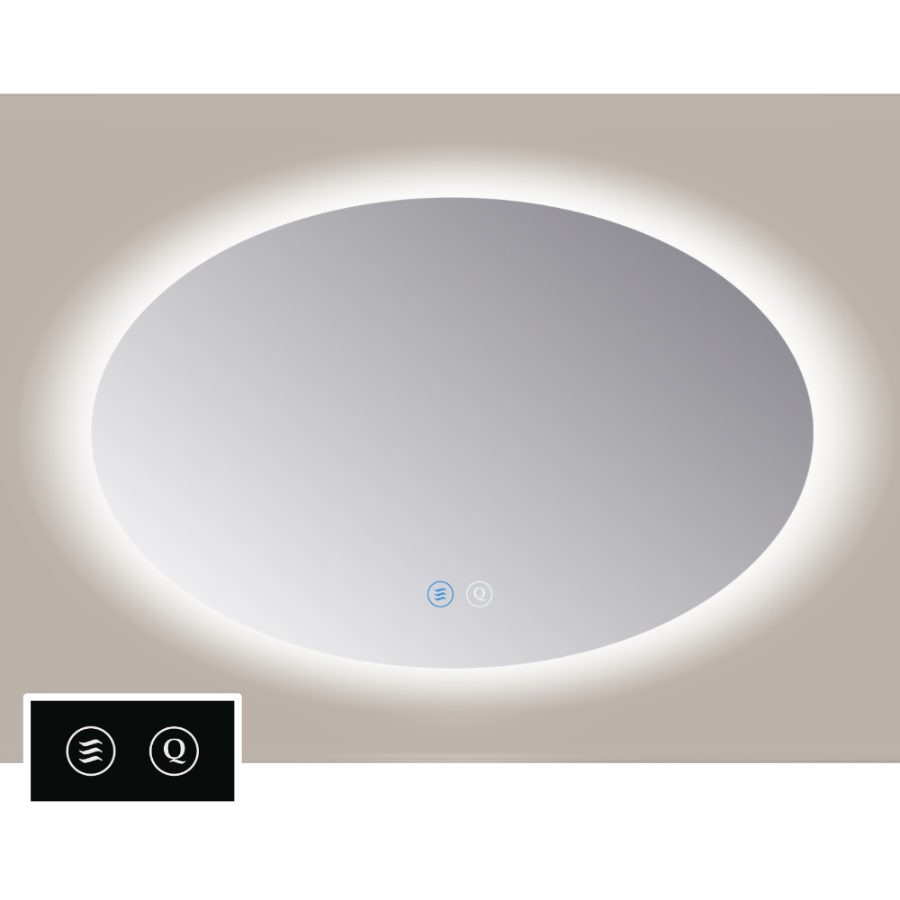 Sanicare Tutti SOAT ovale spiegel met verwarming, verlichting rondom en touch bediening 60x80cm
