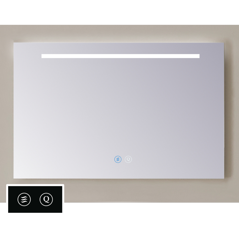 Sanicare Tutti LT1 spiegel aluminium met verwarming, verlichting en touch bediening 75cm