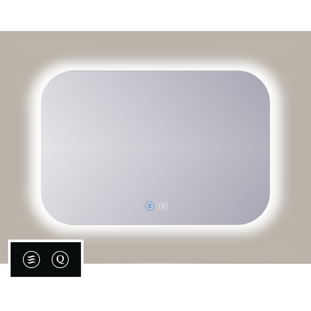 Sanicare Tutti SAAT rechthoekig met afgeronde hoeken met verwarming ,verlichting rondom en touch bediening 65cm