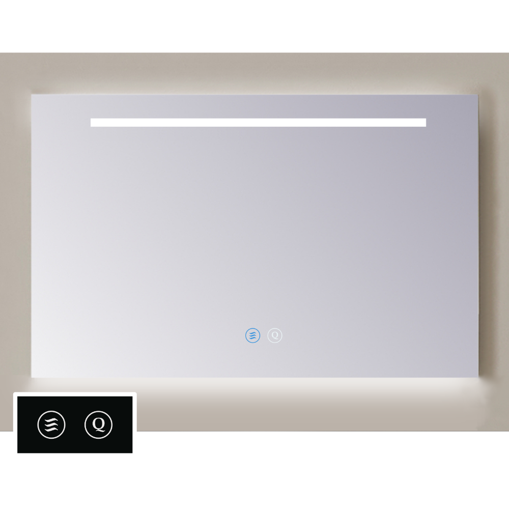 Sanicare Tutti LTD spiegel aluminium met verwarming, LED lichtstrook, verlichting onder en touch bediening 65cm