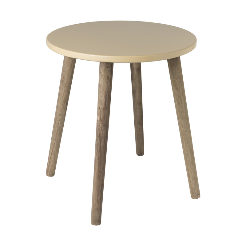 Xenos Bijzettafel Salvador - beige/bruin - ø36x41 cm