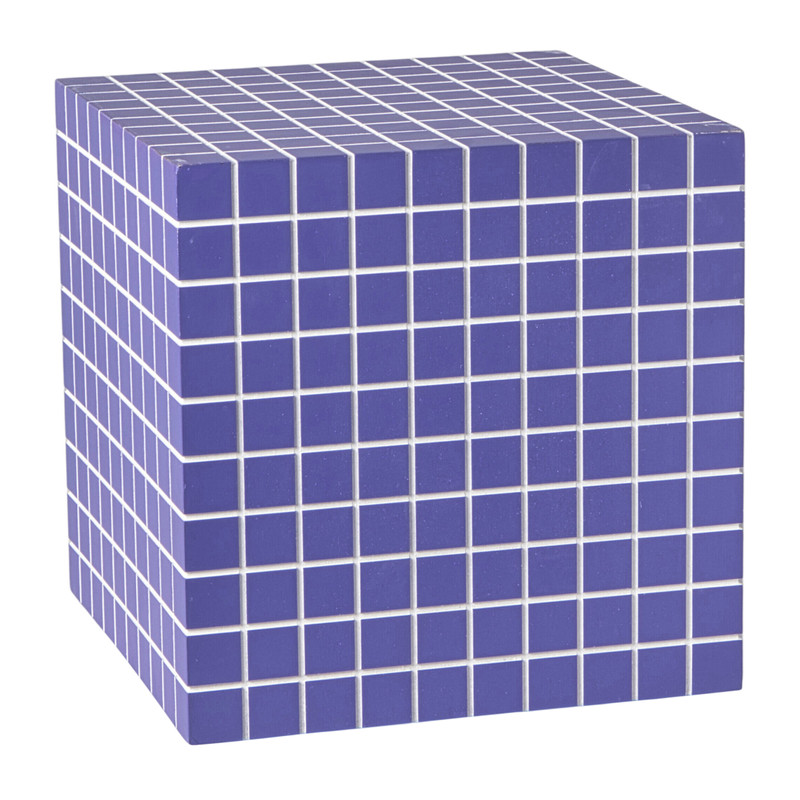 Xenos Bijzettafel kubus checks - paars - 30x30x30 cm