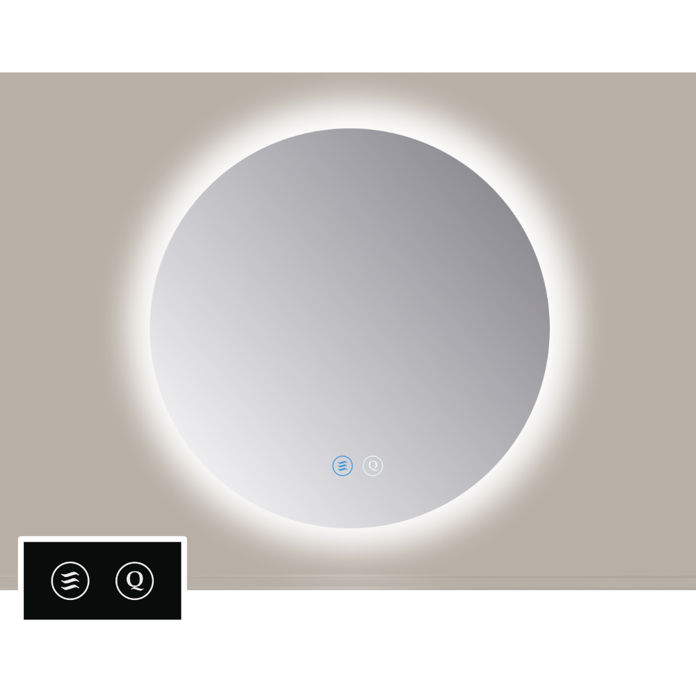 Sanicare Tutti RTA ronde spiegel met verwarming, verlichting rondom en touch bediening 100cm
