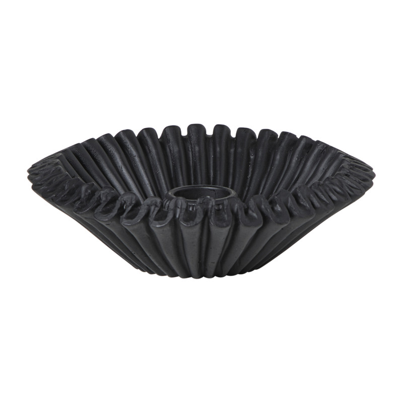 Xenos Kandelaar wave - zwart - ø13.5x4 cm